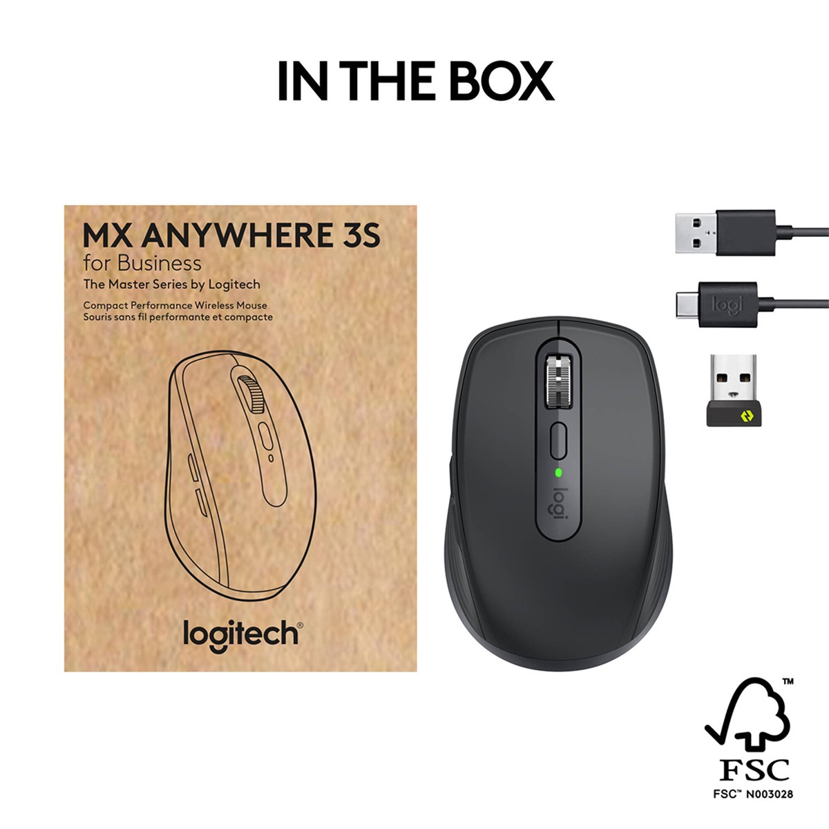 Logitech MX Anywhere 3S Wireless Mouse for Business, Graphite
