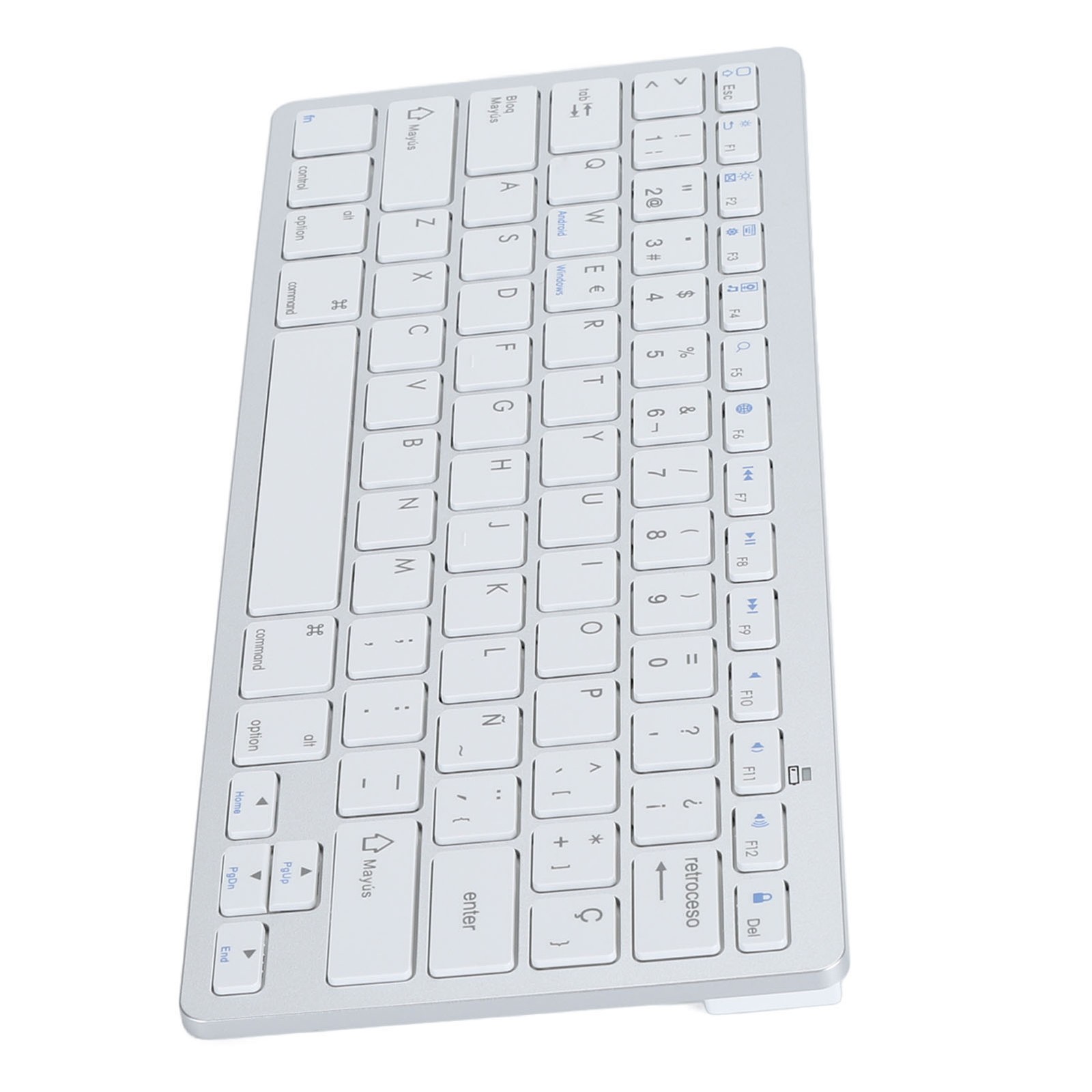 78 Keys Spanish Wireless Bluetooth Keyboard Thin Lightweight Silent Spanish HQQE