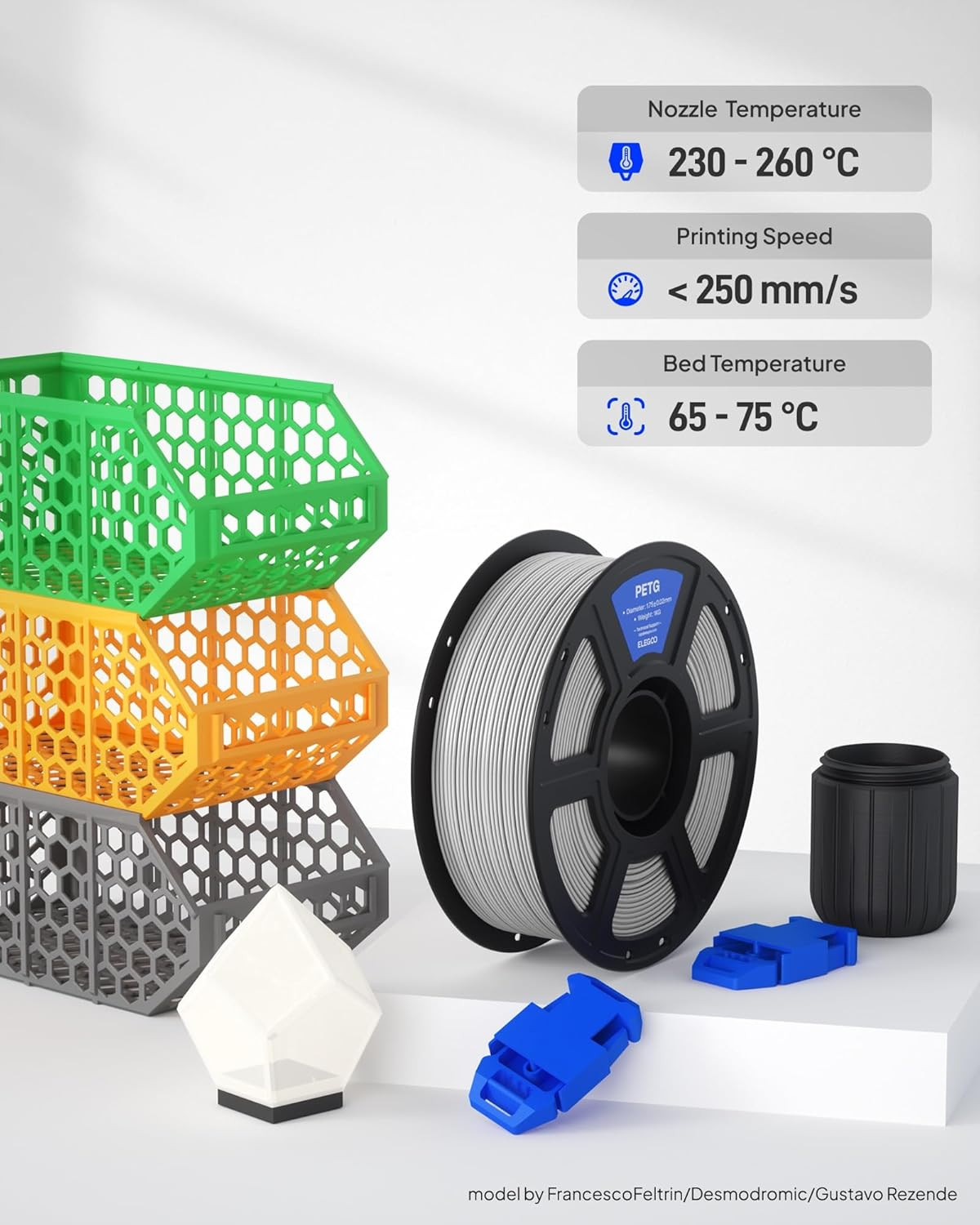PETG Filament 1.75Mm Beige 1KG, 3D Printer Filament Dimensional Accuracy +/- 0.0
