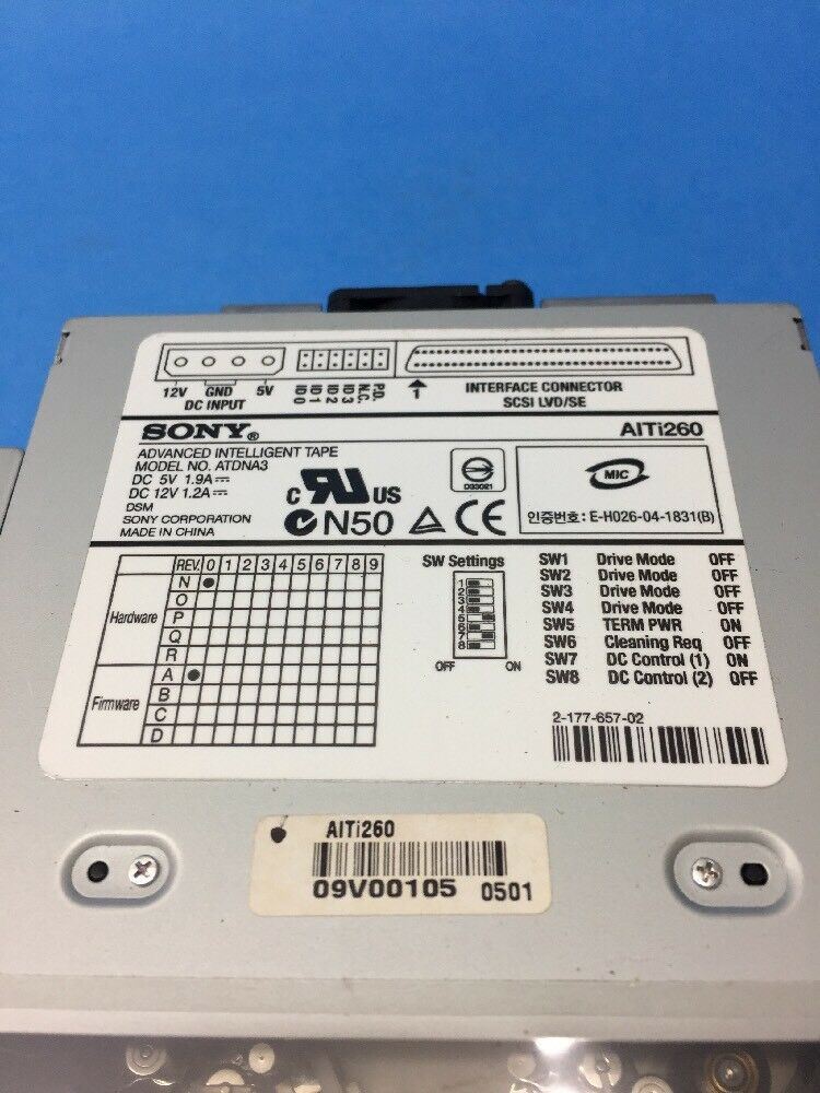 AIT-3 Internal LVD SCSI Tape Drive AIT i260 ATDNA3 Sony
