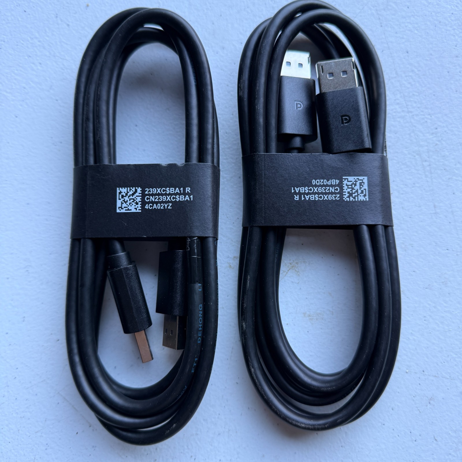 2 Pack Genuine Dell OEM DisplayPort (DP) Video Cables – 6ft, Brand New, 4K
