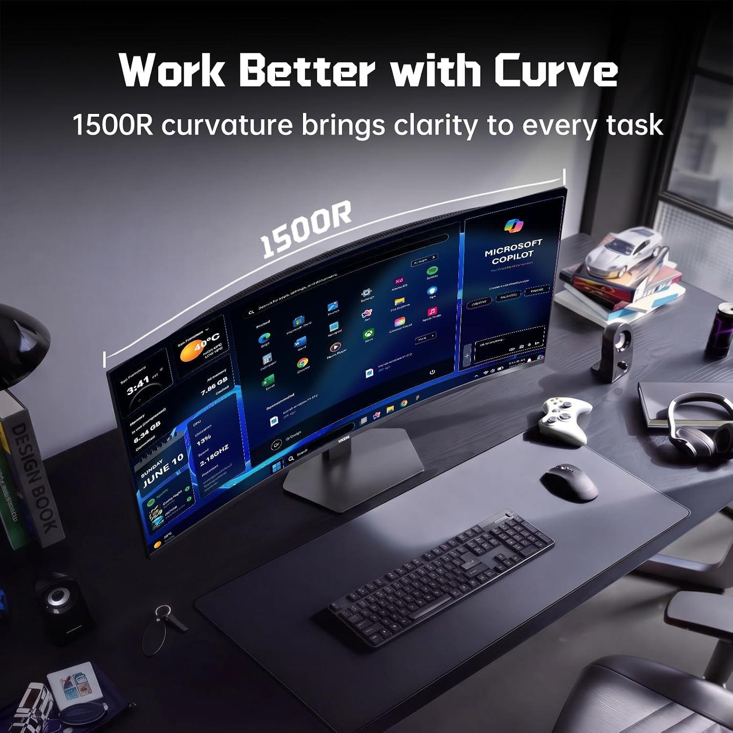 Hikers 27″ Curved Gaming Monitor 2K 1440p 170Hz G27H1Q HDMI 2.1 DP PS5 PC NEW