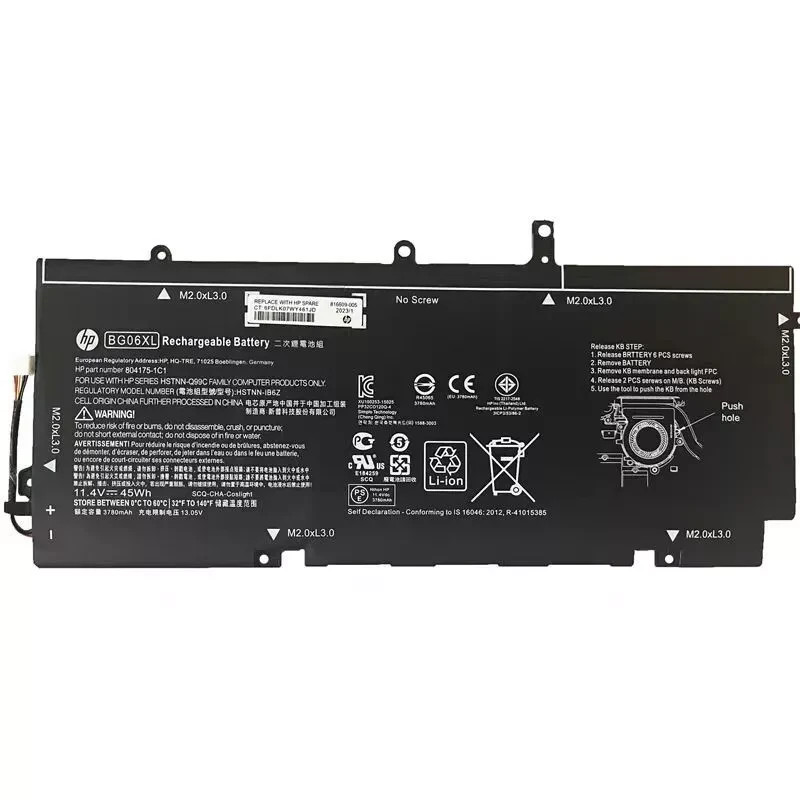 Genuine BG06XL Battery 45wh for HP EliteBook Folio 1040 G3 804175-181 BG06045XL