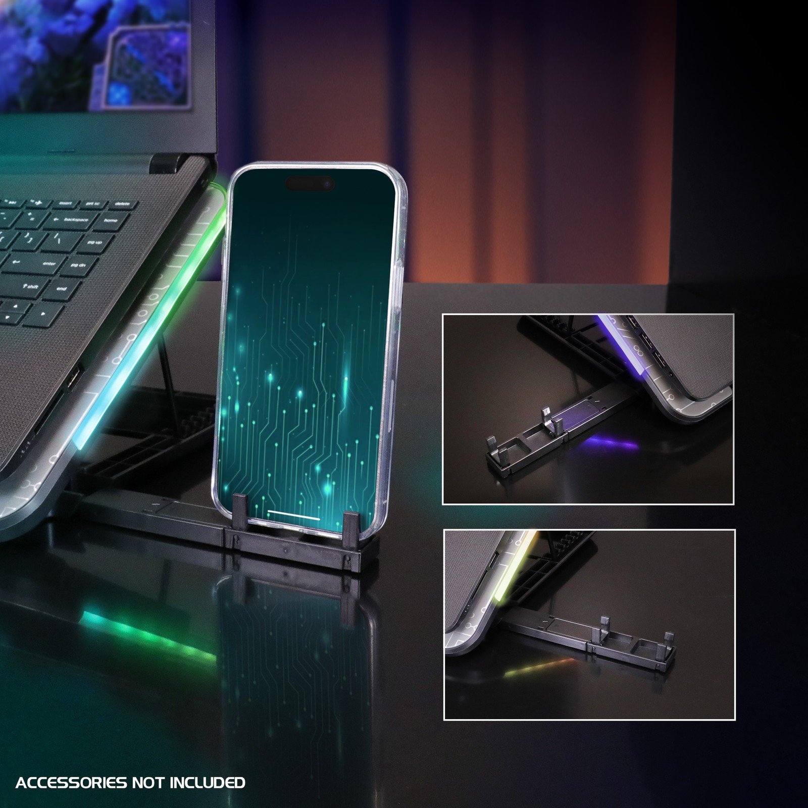 ENHANCE Voltaic 2 Laptop Cooling Pad – Metal Top Cooling Pad with RGB Lighting
