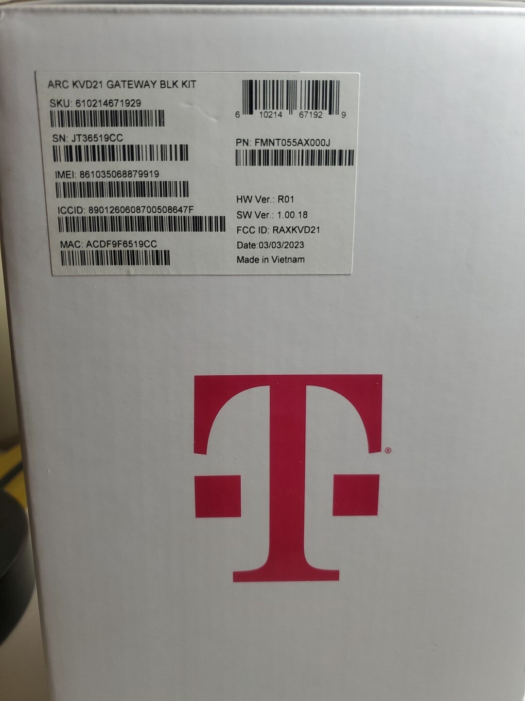 T-Mobile Internet 5G Gateway Arcadyan KVD21 Router w/USB-C Adapter