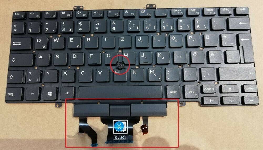 Original keyboard Dell Latitude 5400 5401 lighting backlit keyboard German