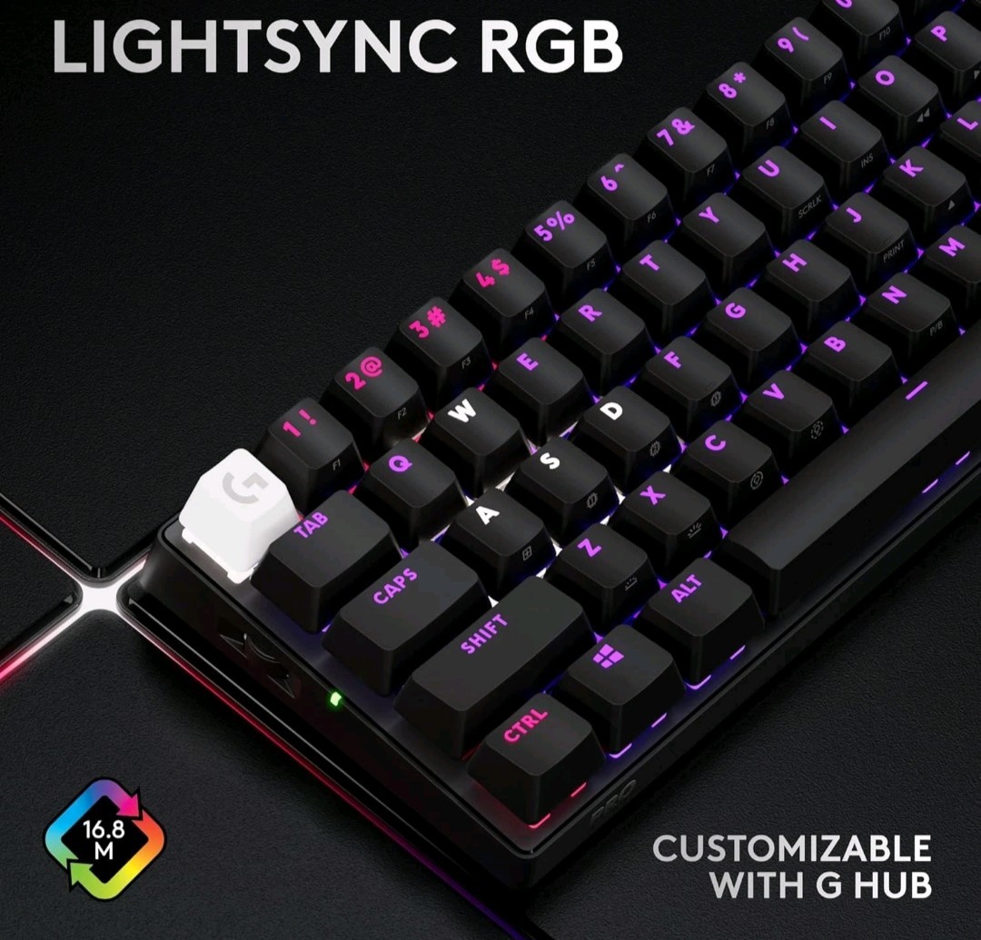 Logitech G PRO X 60 Lightspeed Wireless Gaming Keyboard Tactile Switches Black