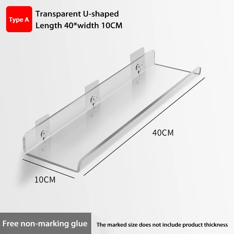 Self Adhesive Storage Shelf Wall-mounted Storage Rack Removable Bathroom Shower
