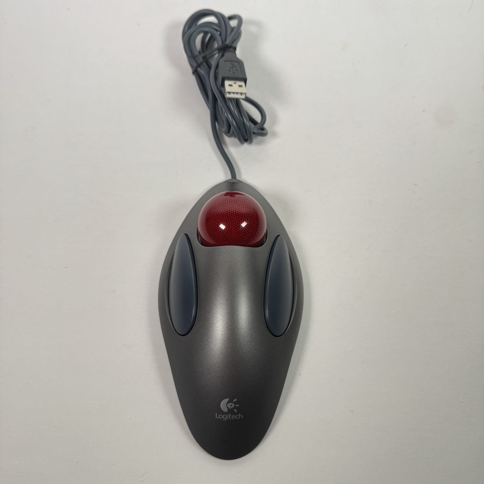 Logitech Trackman Marble Trackball Wired USB Grey Mouse T-BB14 Tested Working