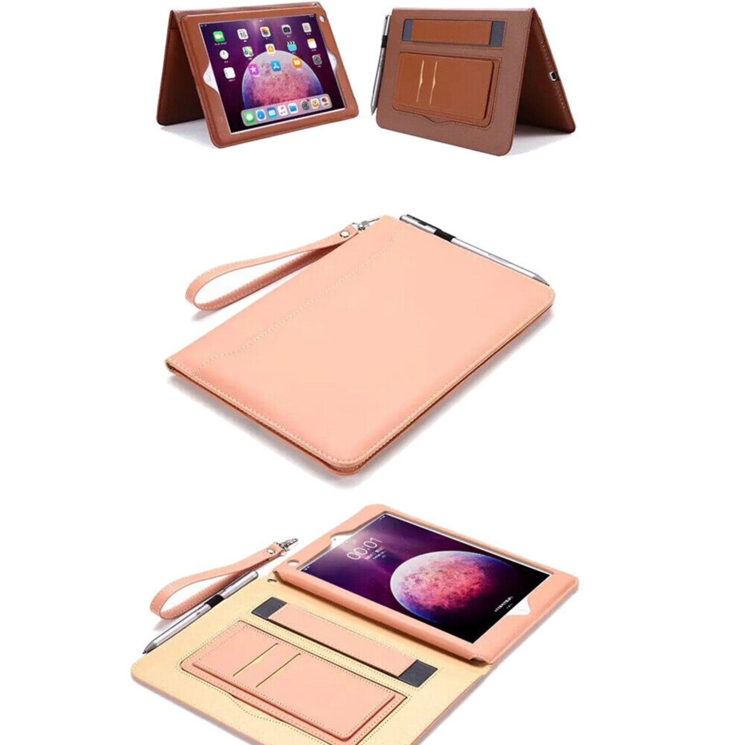 Leather Stand Case Cover For iPad Mini 1st 2nd 3rd 4th 5th 6th Gen Mini A17 Pro