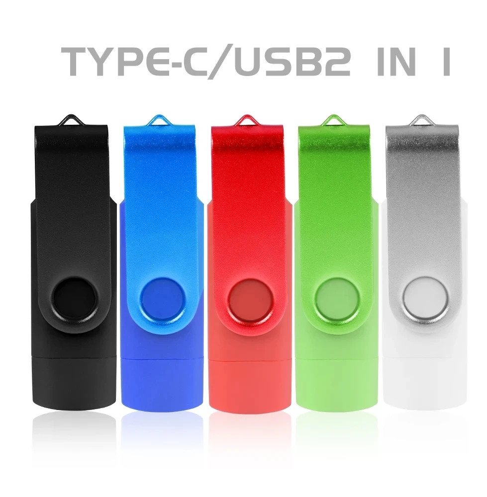 Type-C OTG USB Flash Drive 2-in-1 Memory Photo Stick Pen Drive Android PC 256GB