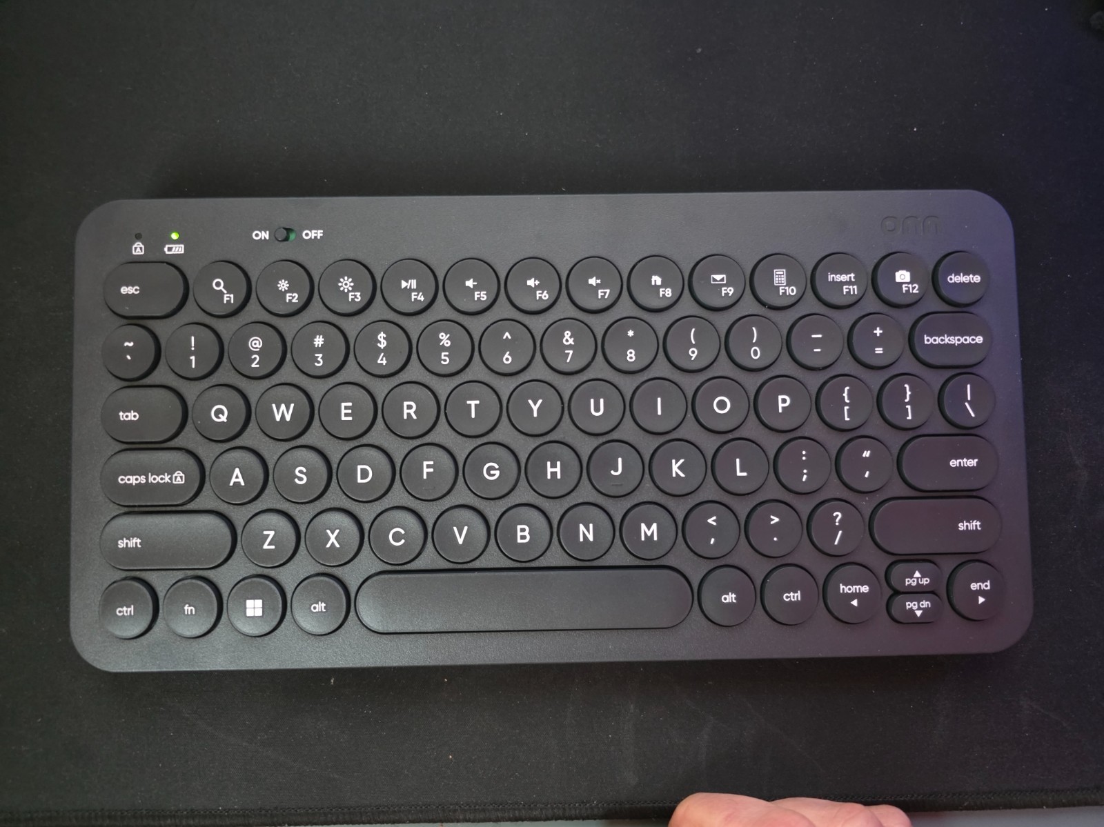 Onn Compact Wireless Keyboard, Noise Reduction, USB Receiver, 78 Keys, Black