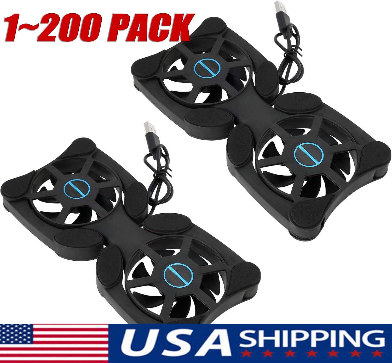 Dual USB Cooling Fan Pad Foldable Slim Fans Cooler Stand for Laptop Notebook Lot