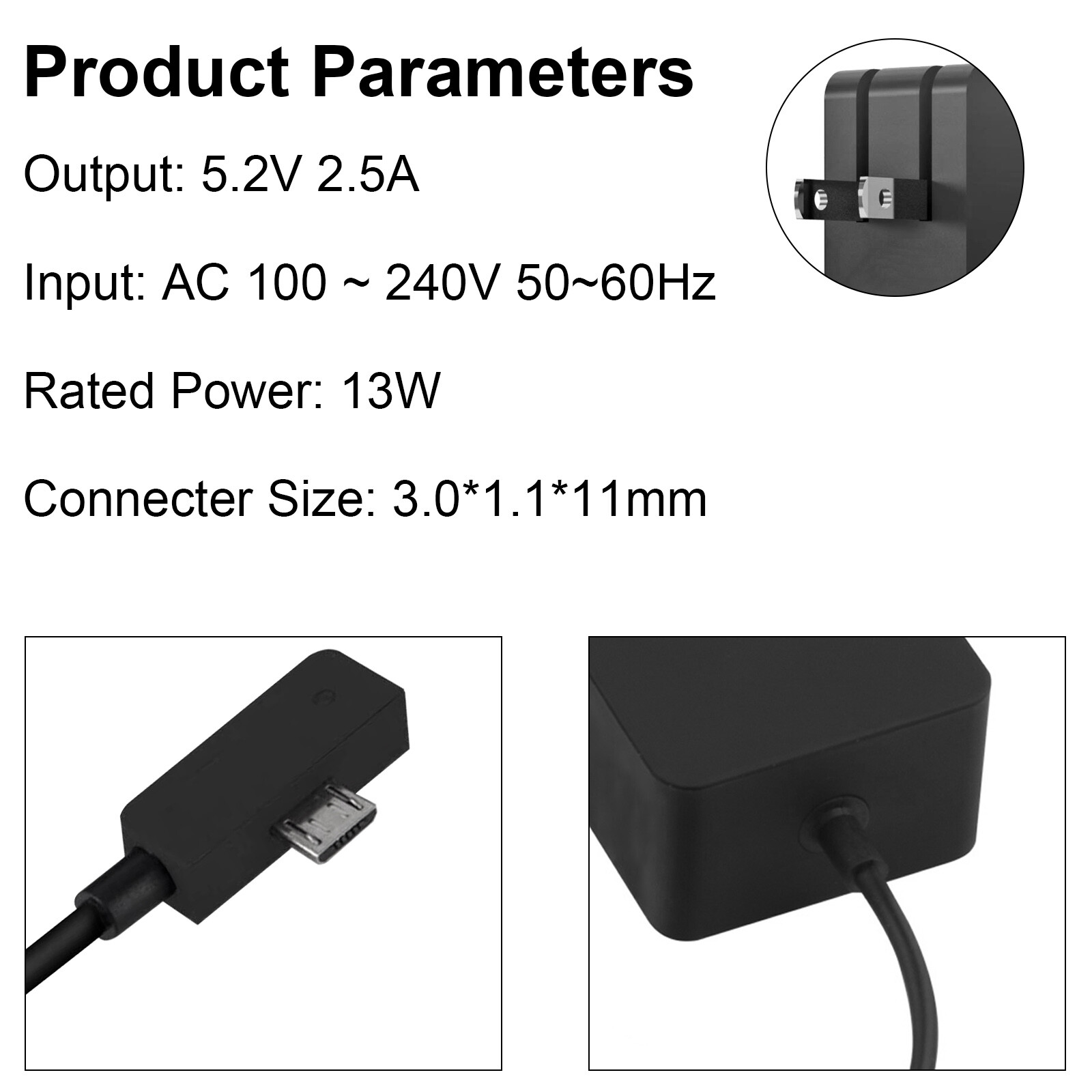 New For Microsoft Surface 3 Charger 5.2V 2.5A 13W Power Supply AC Adapter 1623