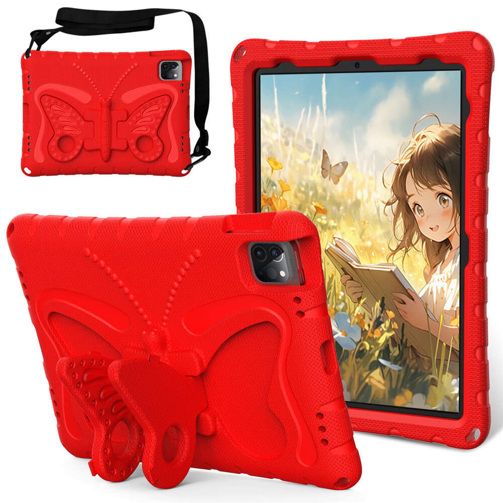 For iPad Air Pro 11 12.9 13-inch 2026 Kids Shockproof EVA Case Stand Cover Strap