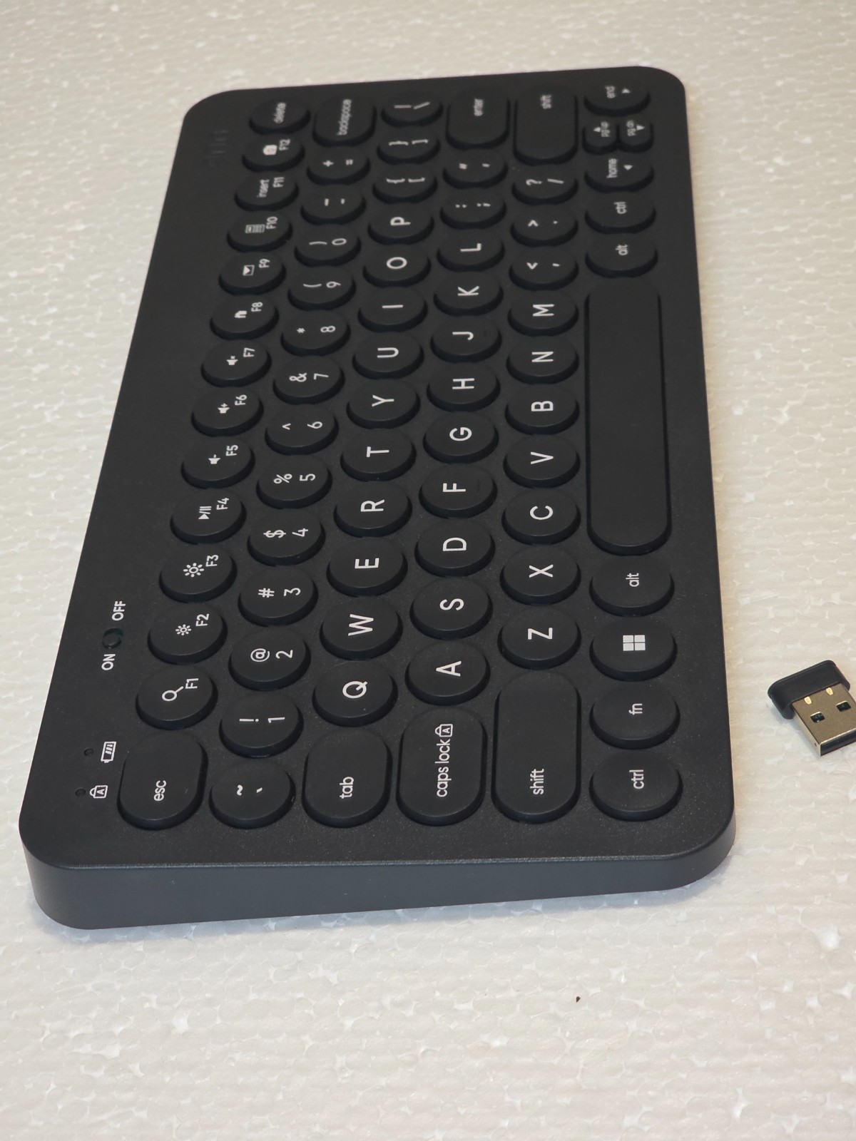 Onn Compact Wireless Keyboard, Noise Reduction, USB Receiver, 78 Keys, Black