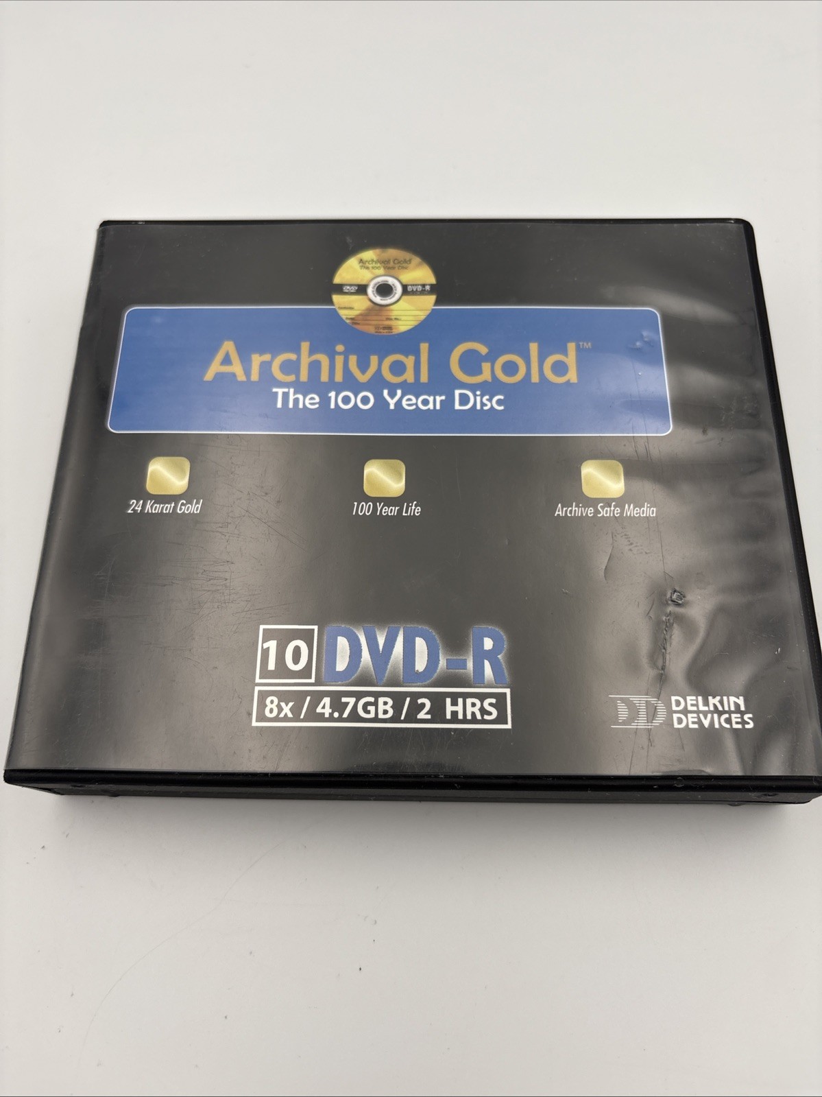 8 *new* Delkin Devices Archival Gold 100 year anti-scratch DVD-R discs + binder