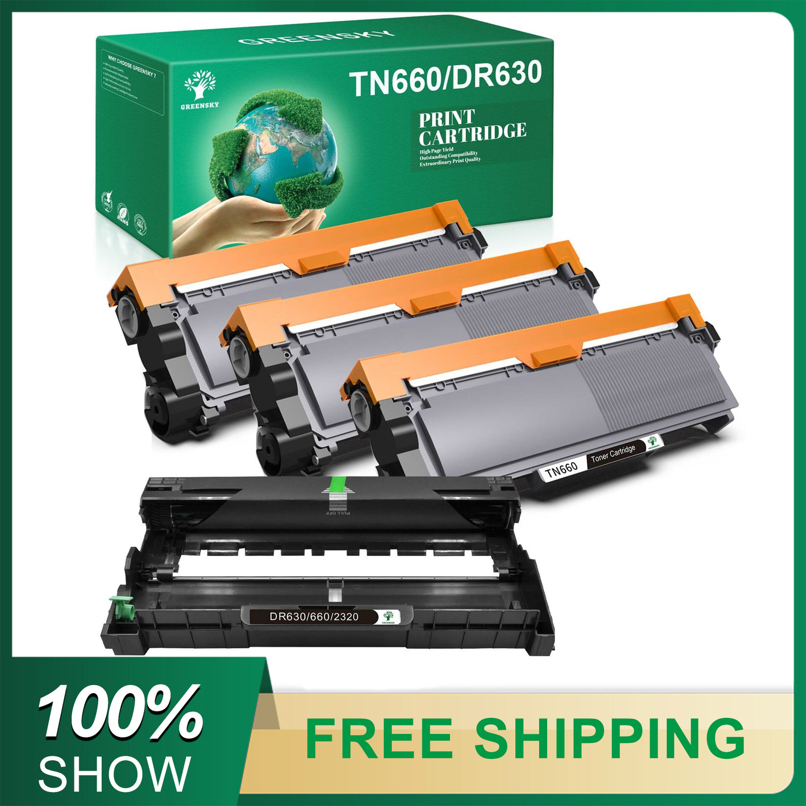 DR630 Drum Unit TN660 Toner For Brother HL-L2320D HL-L2340DW HL-L2360DW lot