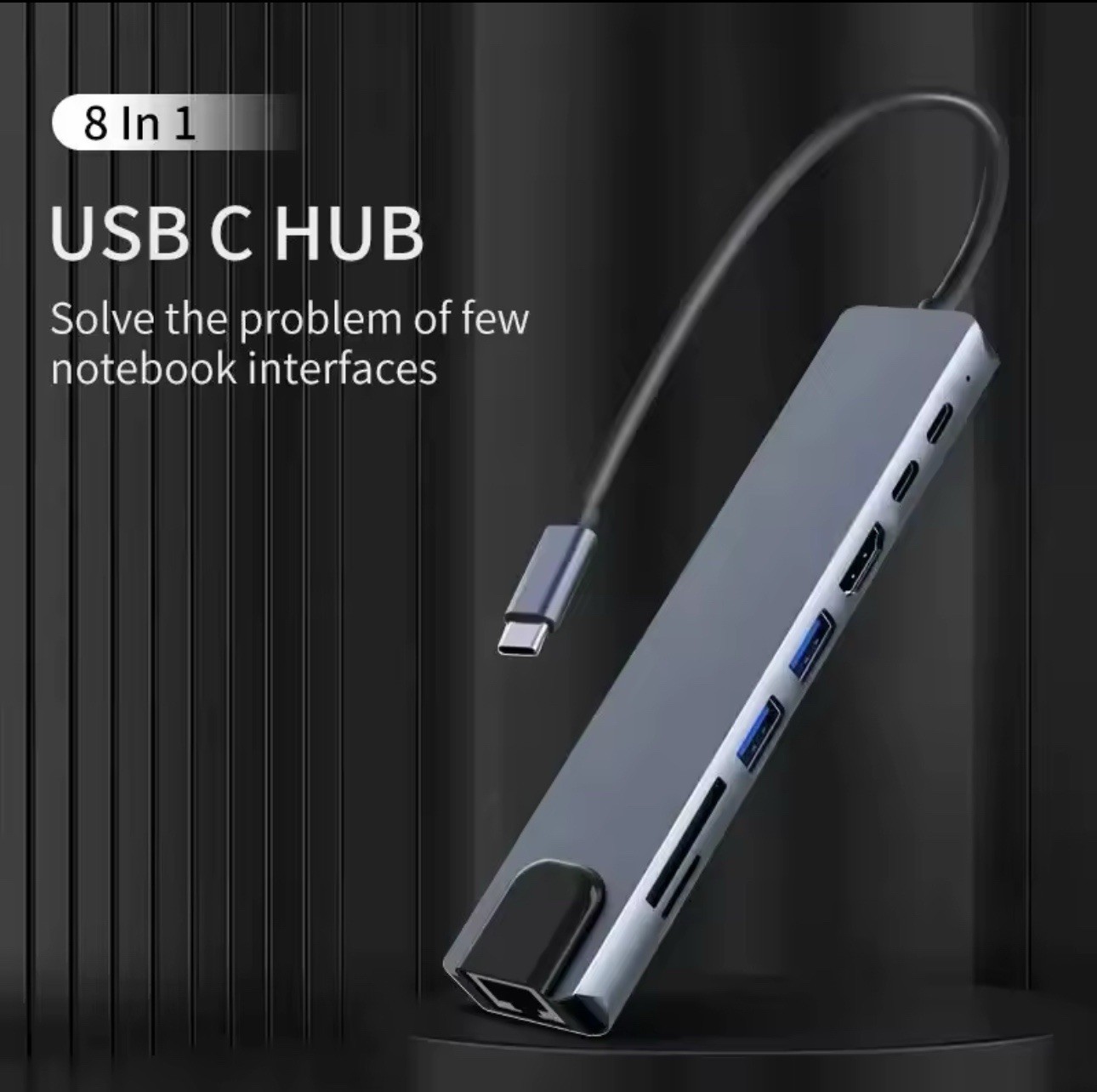 USB C Hub 8In1 7in2 7in1 3in1 Type C 3.1 To 4K HDMI Adapter with RJ45 SD/TF Card