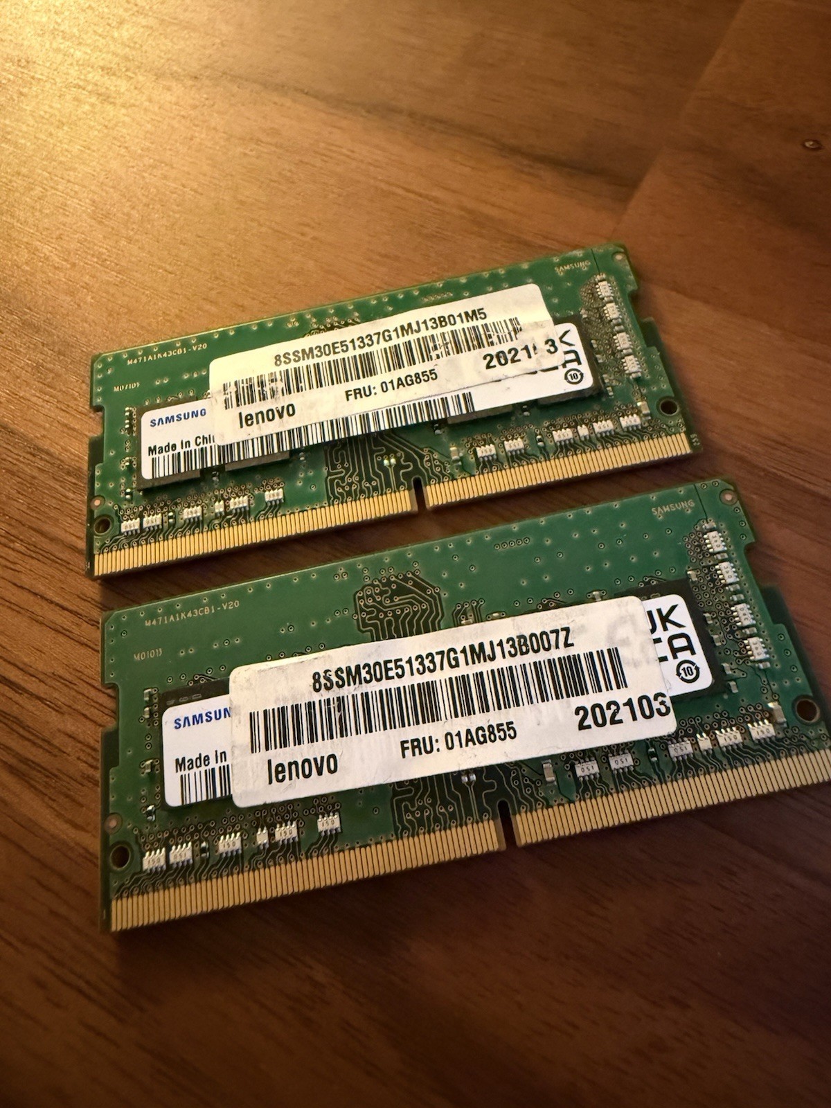 (2) 8GB DDR4 2666MHz PC4-21300 SODIMM (Lenovo 01AG855) Memory RAM – 16GB Total