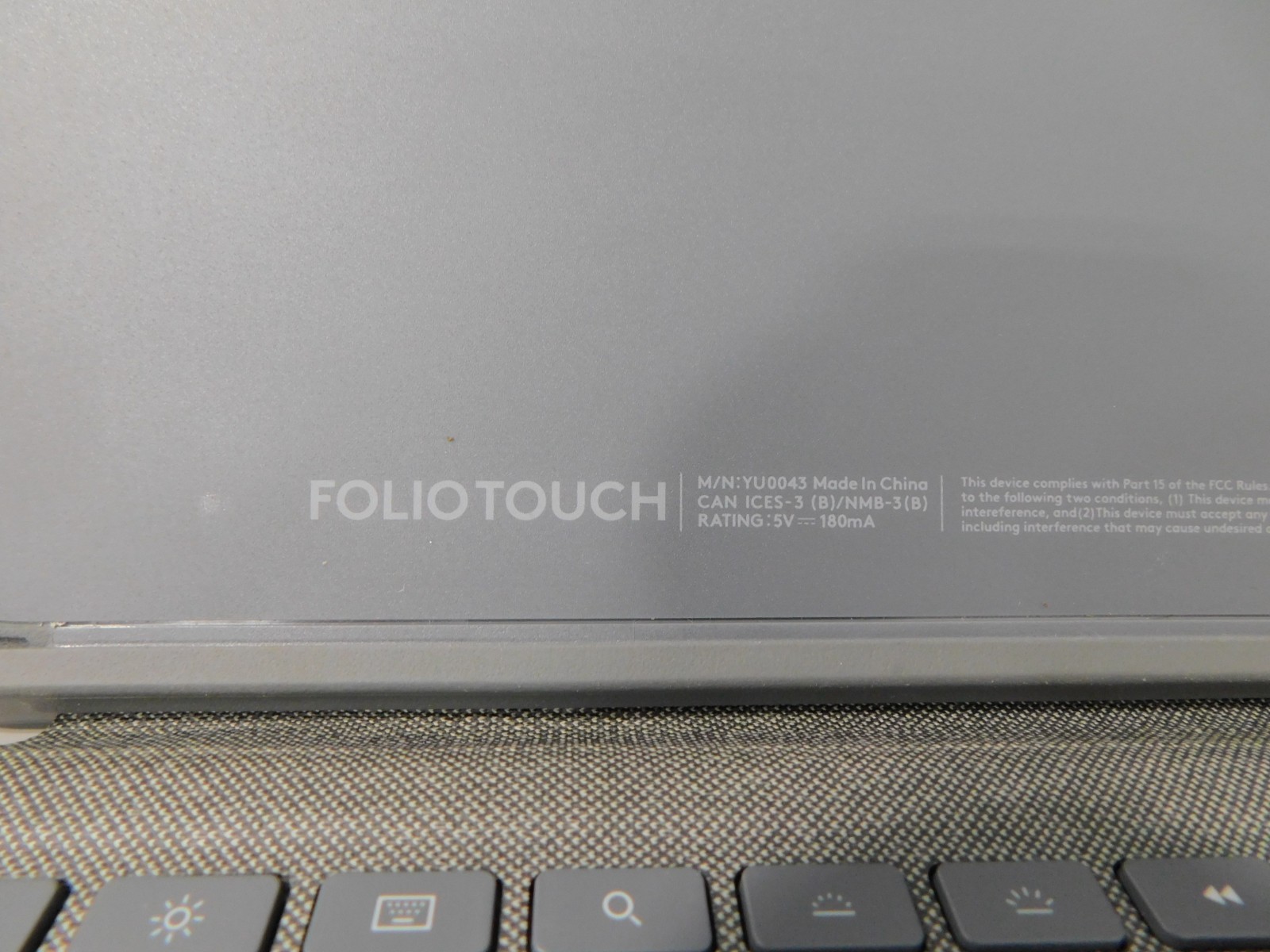 Logitech Folio Touch Keyboard Case iPad Air 11-inch M2 4th 5th Gen Gray YU0043
