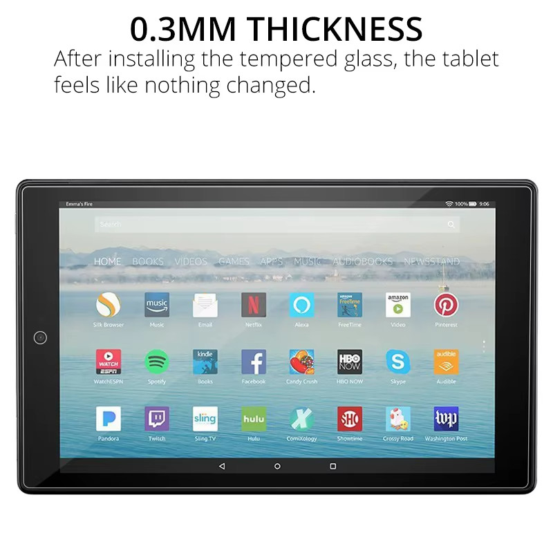 4x Tempered Glass Screen Protector For Amazon Fire HD 10 Tablet 10.1″ 2017/2019