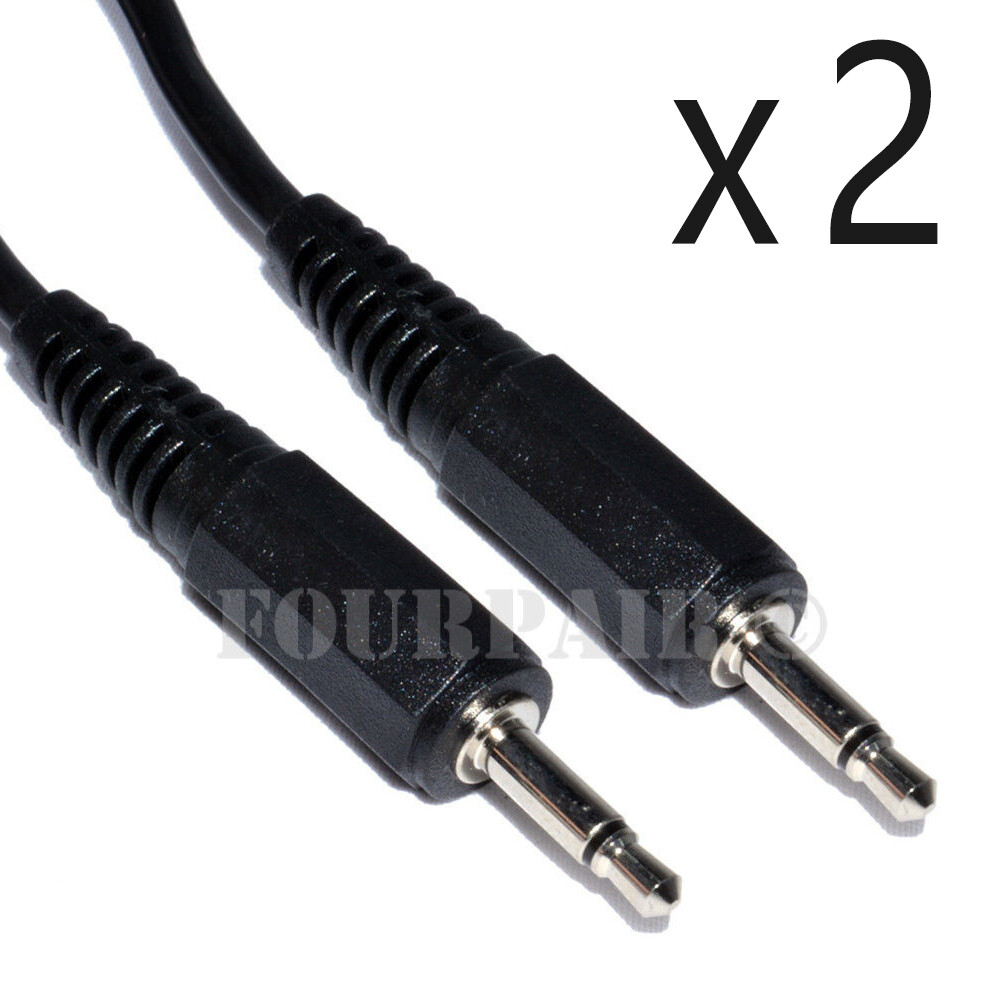2 Pack Lot 3ft 3.5mm Male to Male Mono Audio Cable Cord 1/8″ TS Plug Microphone