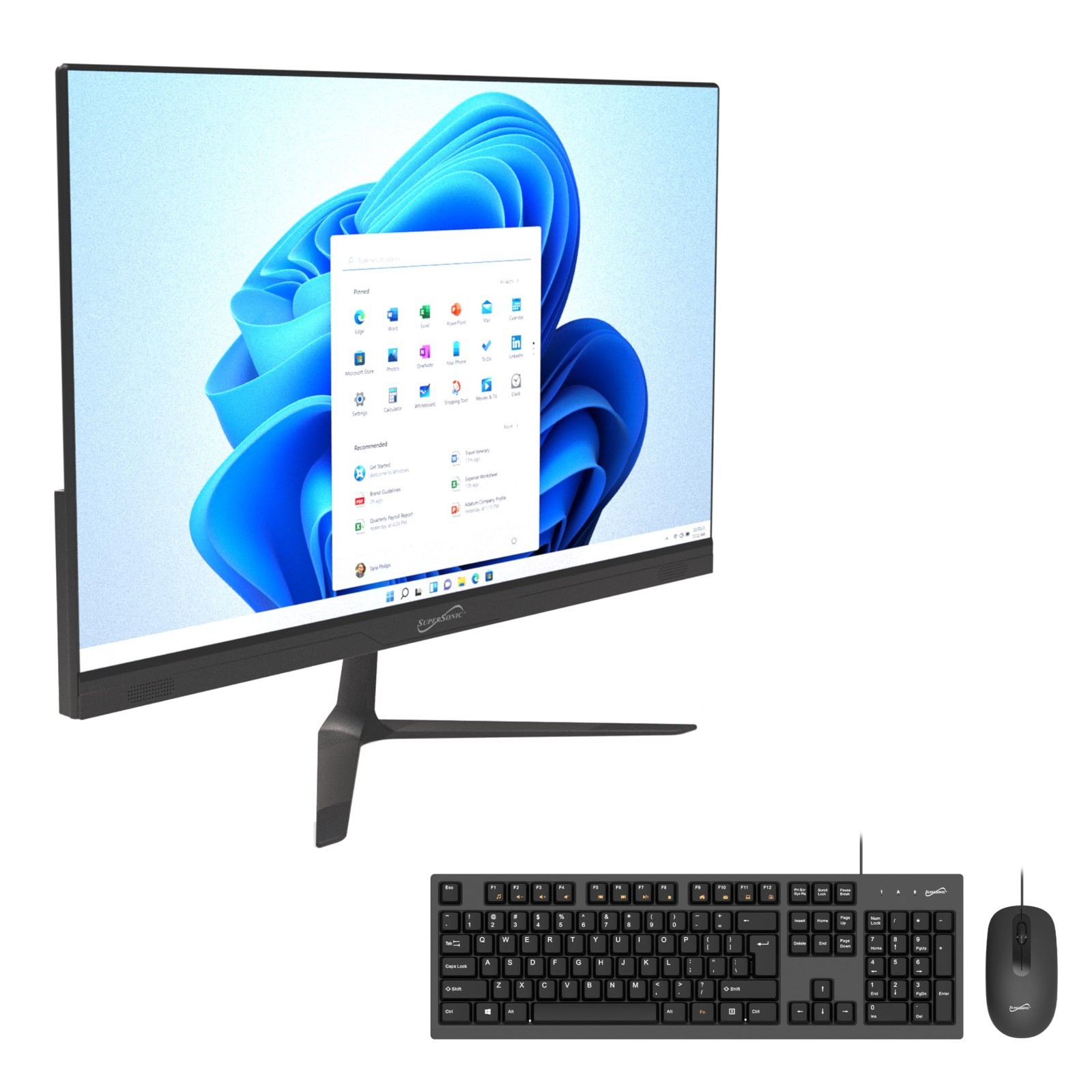 Supersonic 24″ Windows All-In-One Desktop Computer Intel N100 8GB RAM 256GB SSD