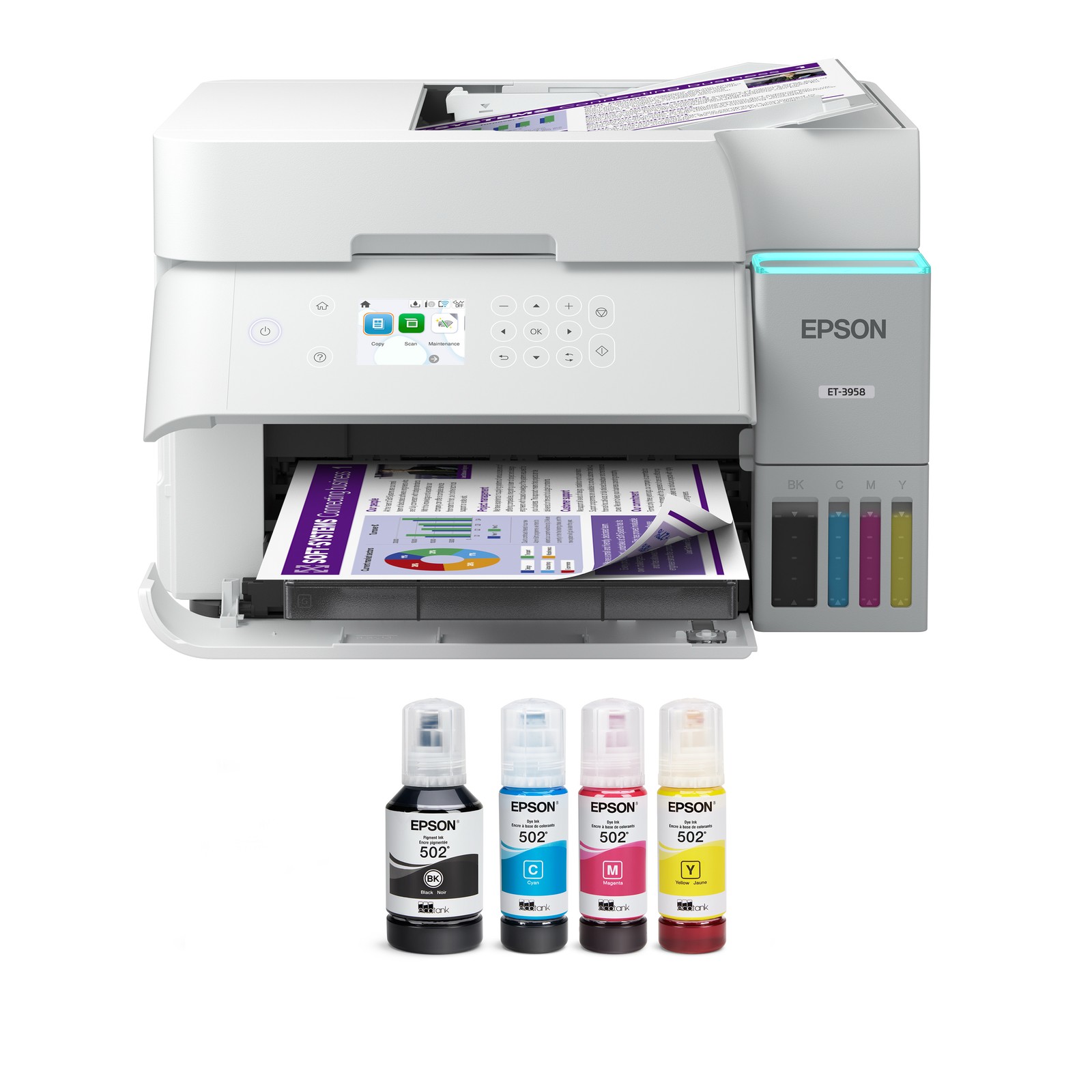 Epson EcoTank ET-3958 Wireless Printer – Certified Refurbished