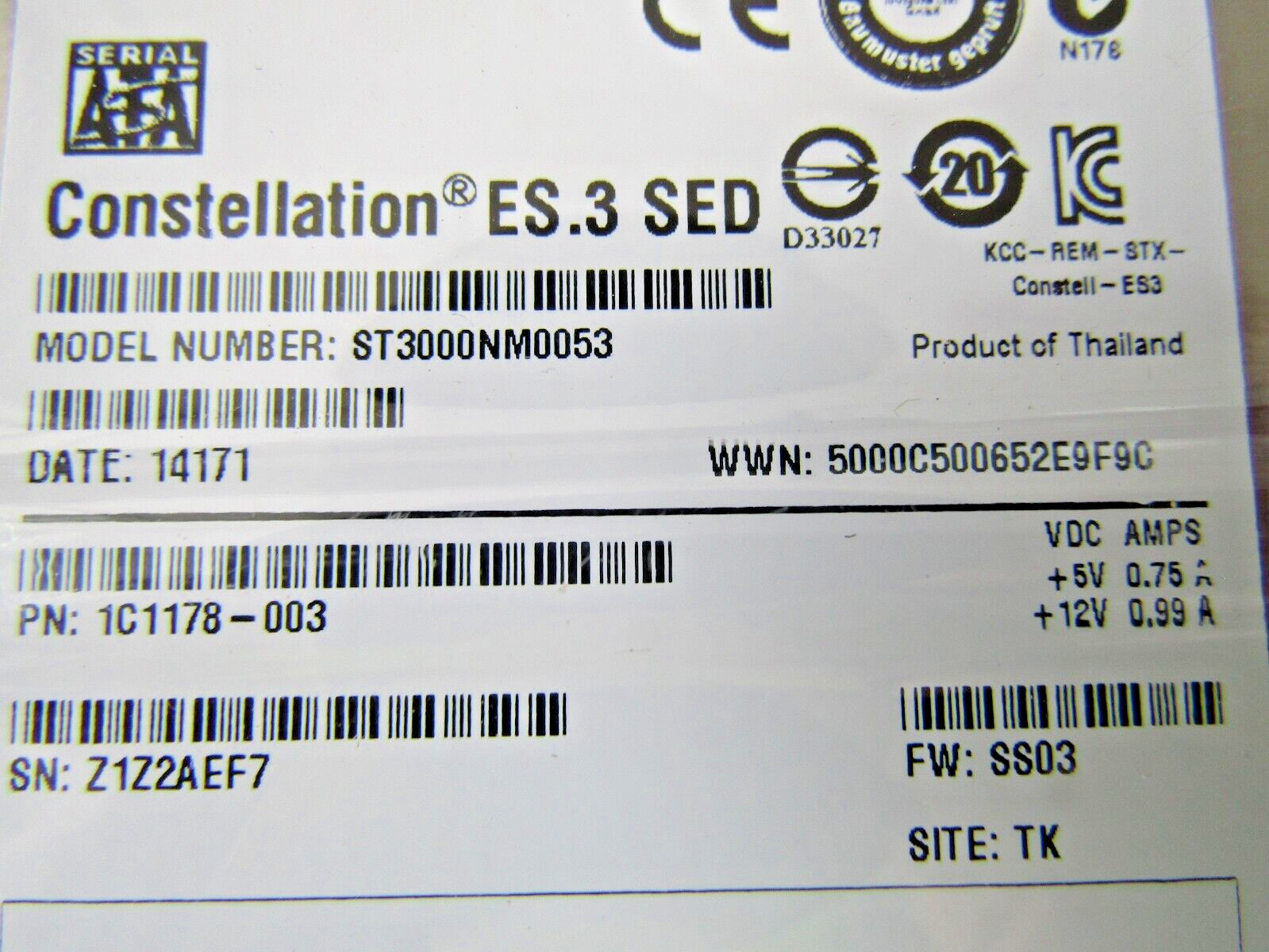 🔥NEW SEAGATE CONSTELLATION ES.3 SED 3TB 128MB 7200 RPM 3.5″ ST3000NM0053