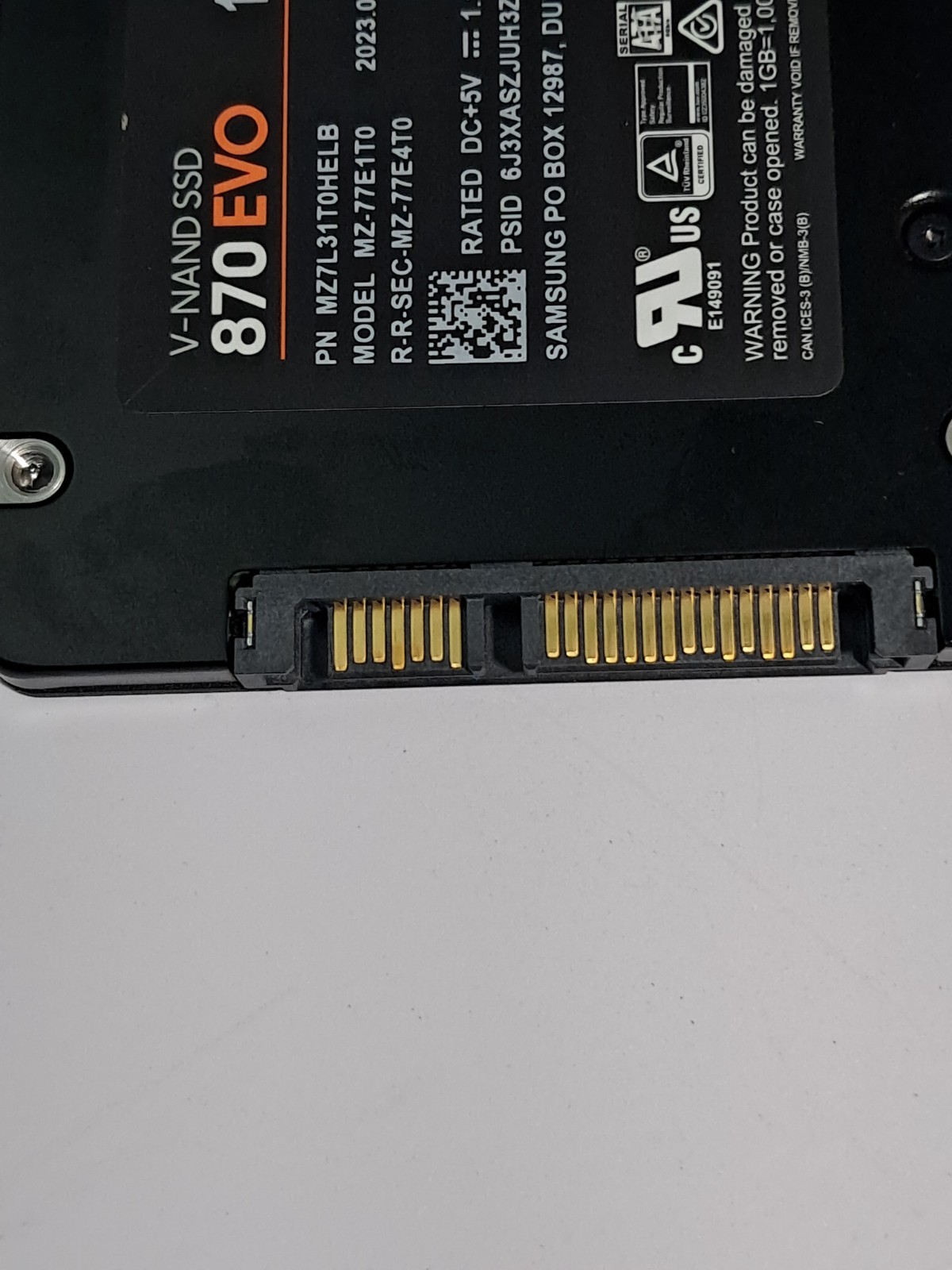 Samsung 870 EVO 1TB 2.5″ SATA III Internal SSD – 98% Health – Wiped & Tested