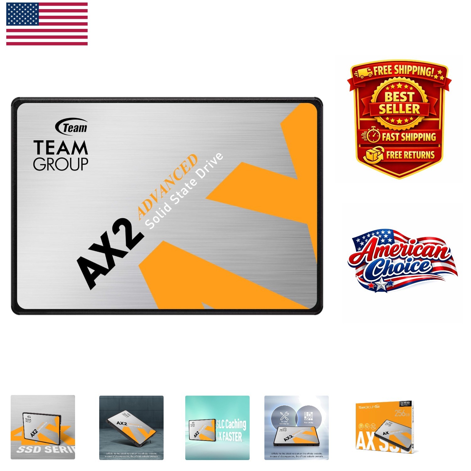 AX2 256GB Internal SSD – Enhanced Storage with 520 MB/s Speed for Gaming Laptops