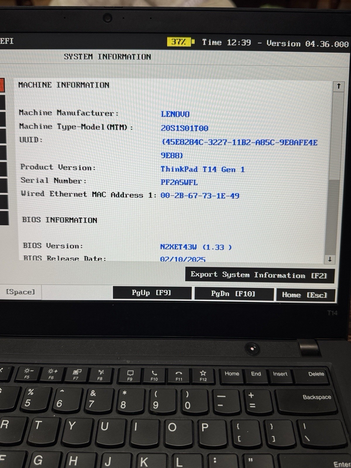 Lenovo ThinkPad T14 Gen 1 i7-10510U 1.80GHz 16GB NO SSD