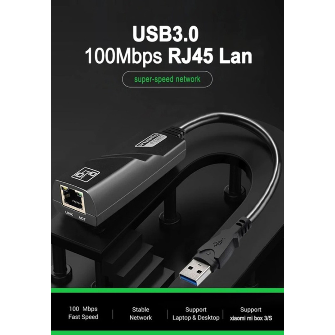 USB 3.0 Gigabit Ethernet LAN RJ45 100Mbps Network Adapter For Windows PC Mac