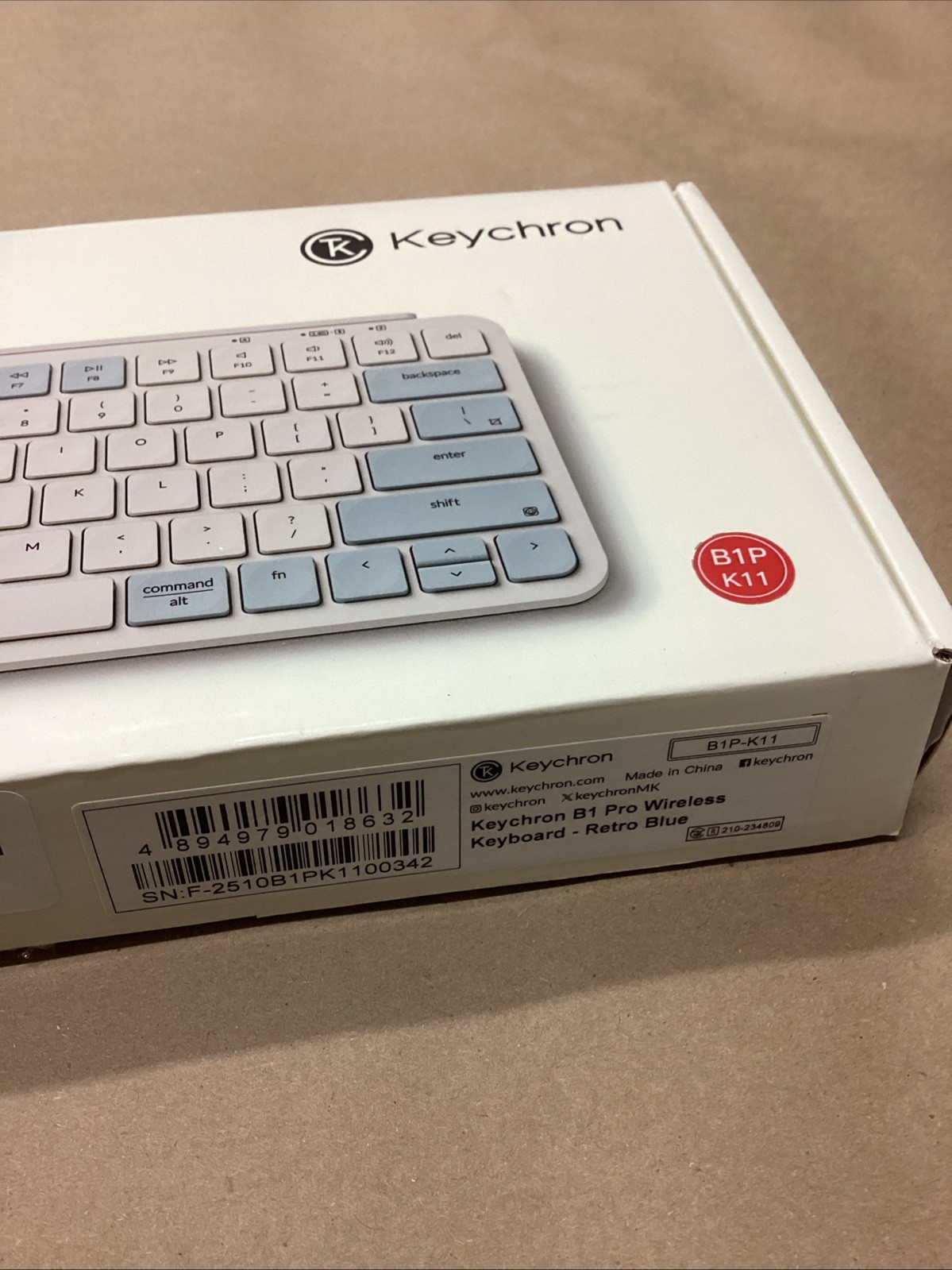 Keychron B1 Pro Wireless Keyboard Ultra-Slim 2.4G Bluetooth Space Gray B1P-K1