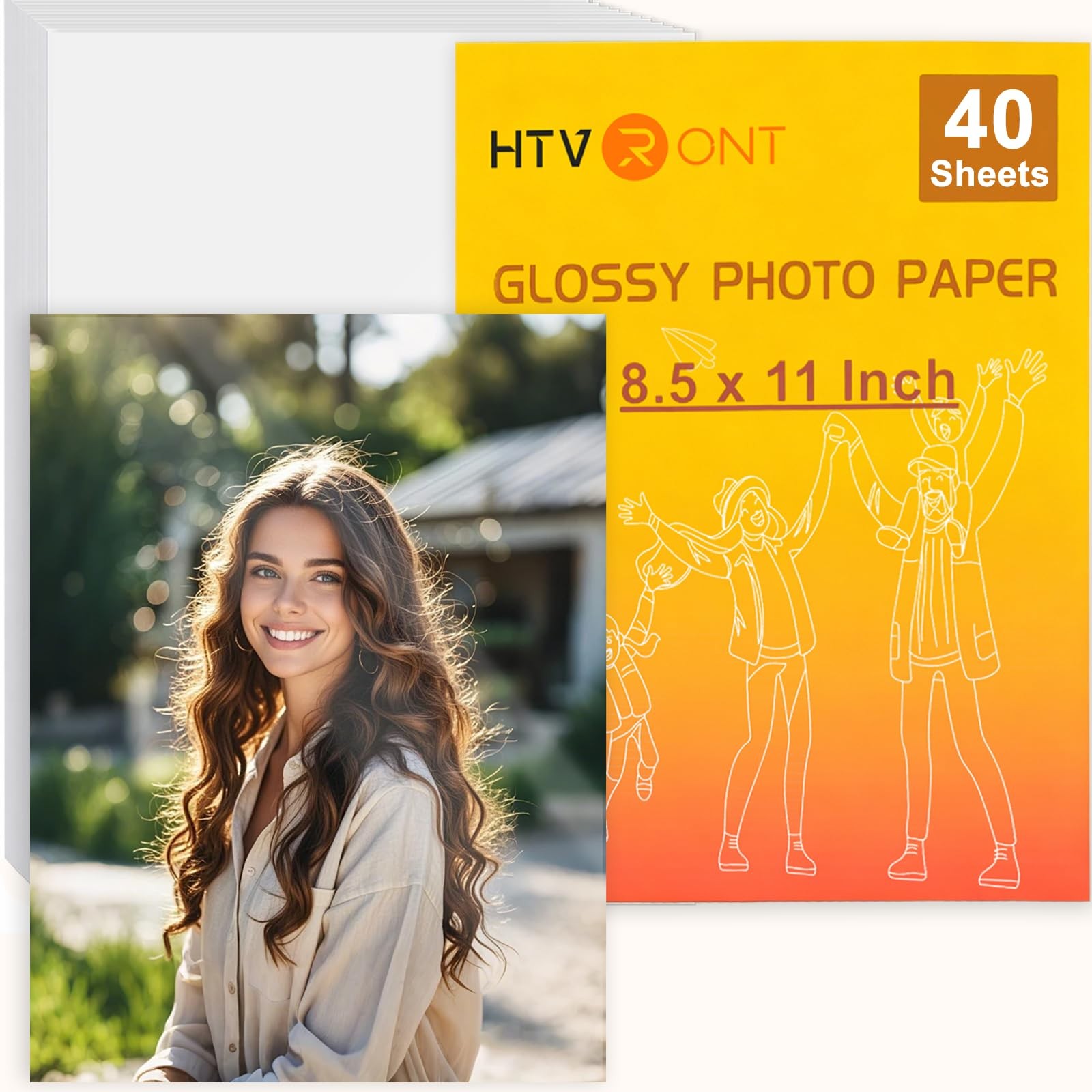 Glossy Photo Paper 8.5 x 11, 40 Sheets Inkjet Photo Printer Paper