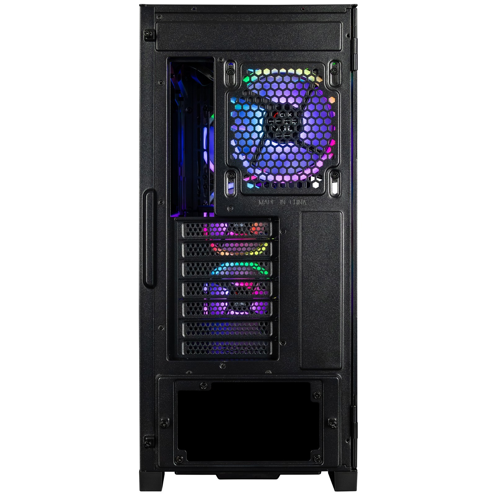 CLX Obelisk Gaming PC Case ATX/E-ATX Mid Tower Tempered Glass With 6 RGB Fans