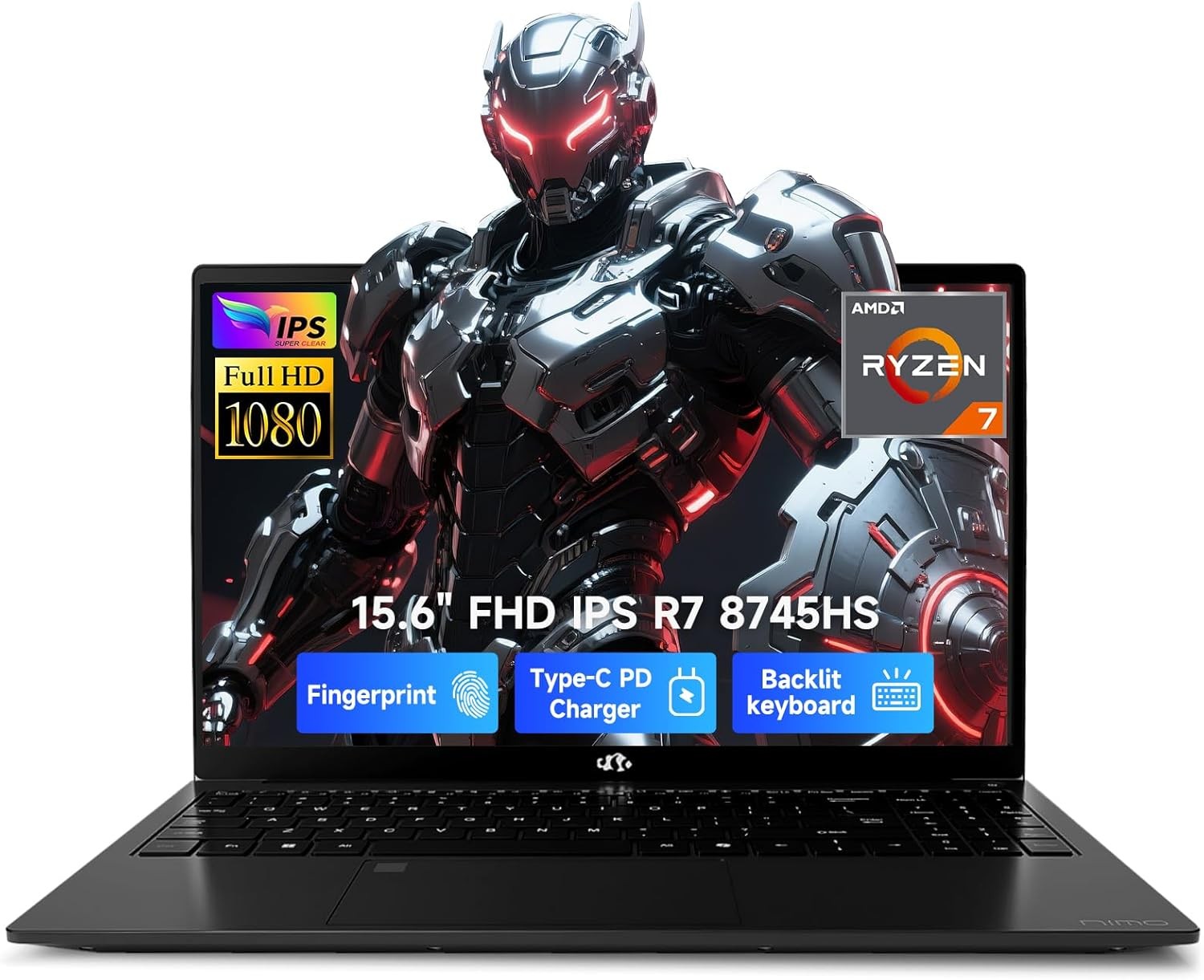 NIMO 15.6″ IPS FHD Gaming Laptop 8 Cores AMD Ryzen7 8745HS 32GB DDR5 RAM 1TB SSD
