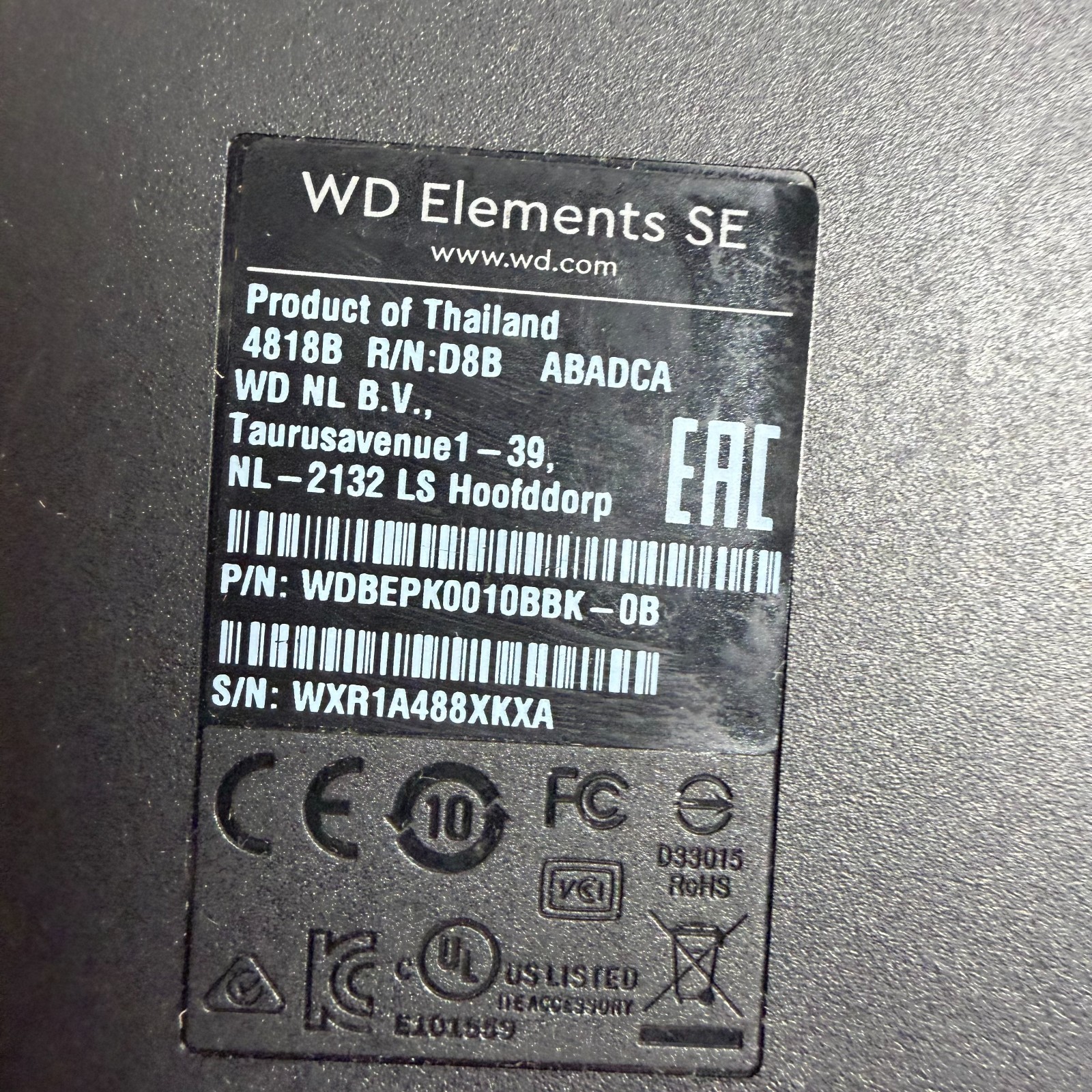 WD Elements SE Black 1TB USB 3.0 Portable Compact External Hard Disk Drive