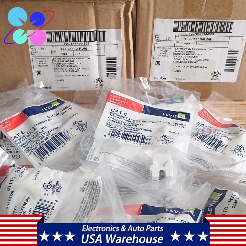 100PCS/Box For Leviton 61110-RW6 Cat 6 Keystone jack Gigabit RJ45 Color: WHITE