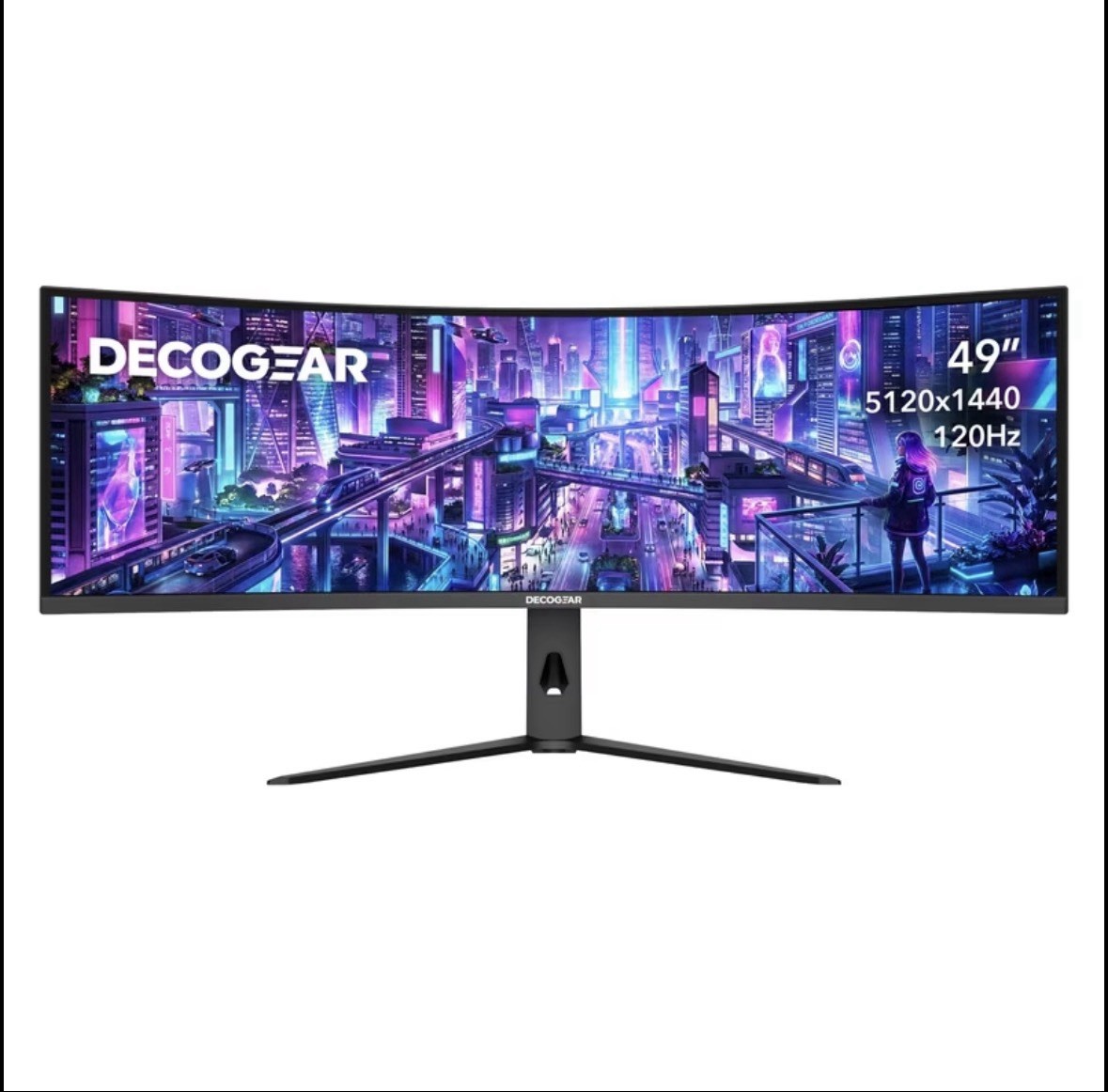 DECOGEAR 49in Curved 32:9 Ultrawide Monitor 5120×1440 120Hz HDR HDMI DP USB-C