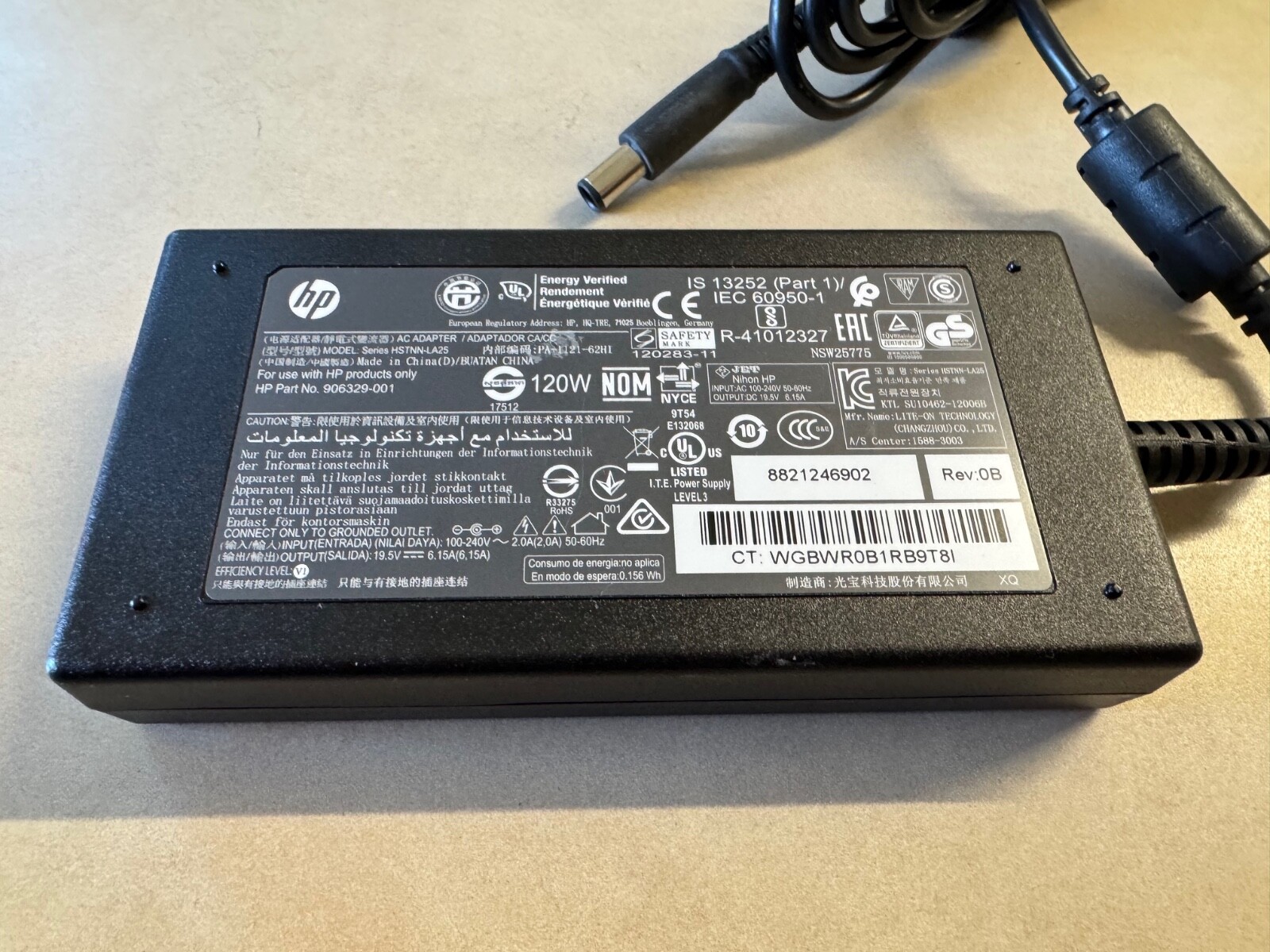 Genuine HP 906329-001 120W 19.5V 6.15A Laptop Adapters w/Power Cord