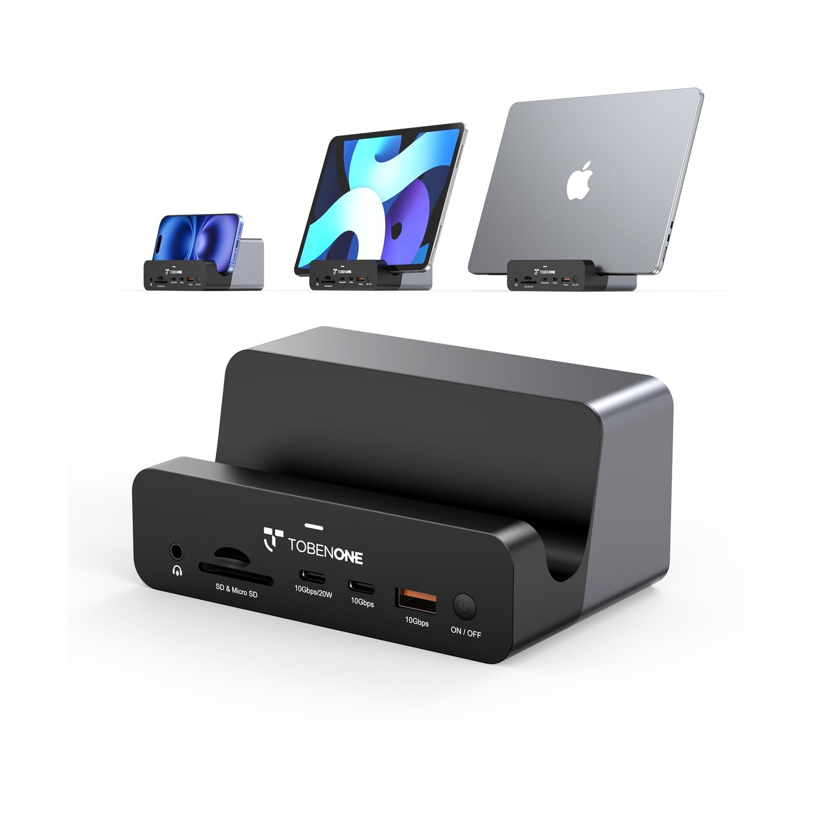 TobenONE 18-in-2 MacBook Docking Station Dual Monitor 4K@60Hz, 150 Power Adap…
