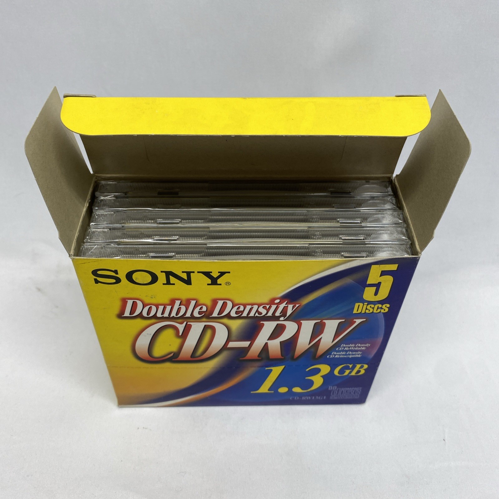 Sony Double Density CD-RW13G1 CD Pack Of 5 Discs- 1.3gb- New