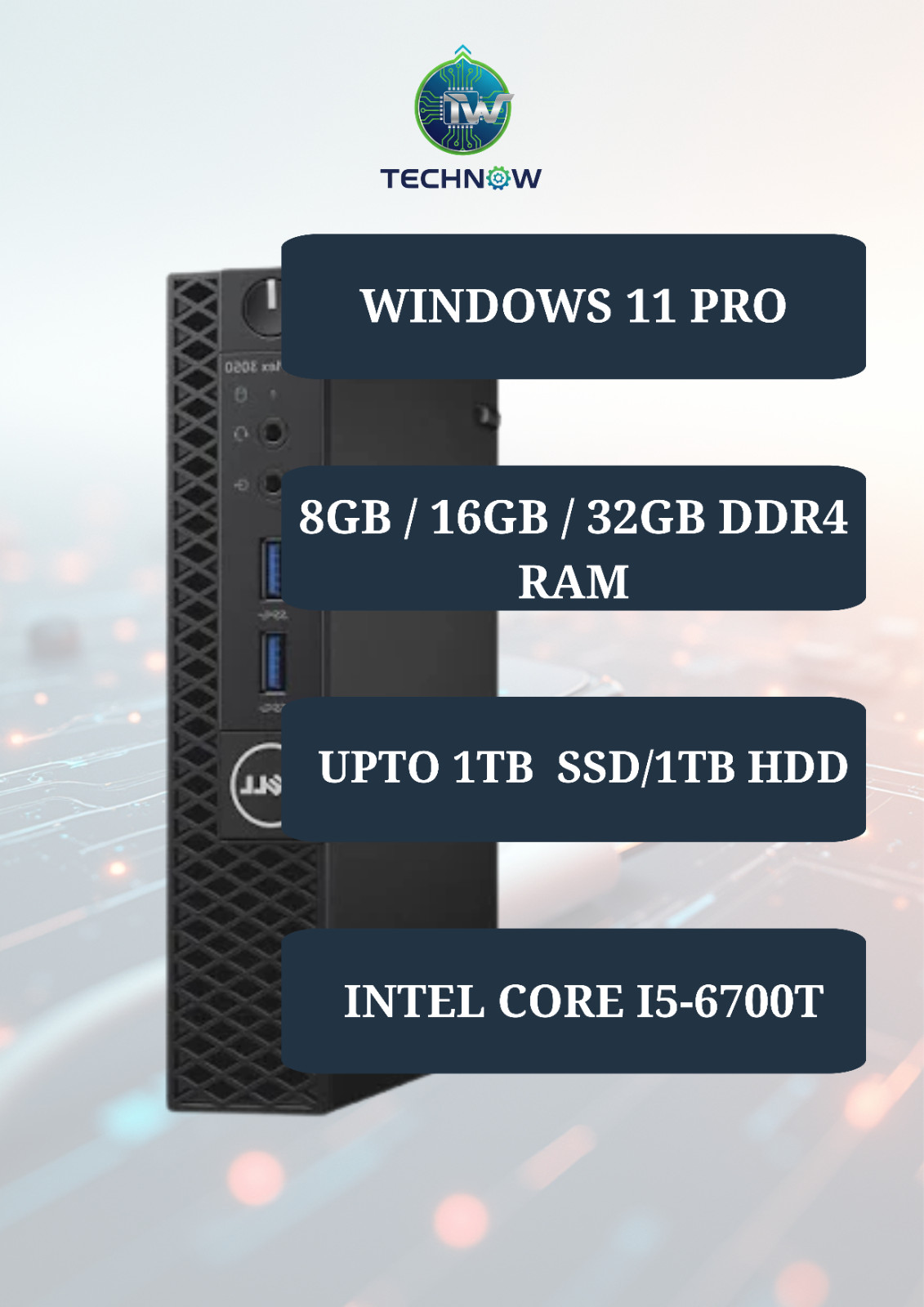 DELL Micro Desktop PC Computer i7, i5 Up to 32GB RAM, NVMe SSD, Windows 11 Wi-Fi