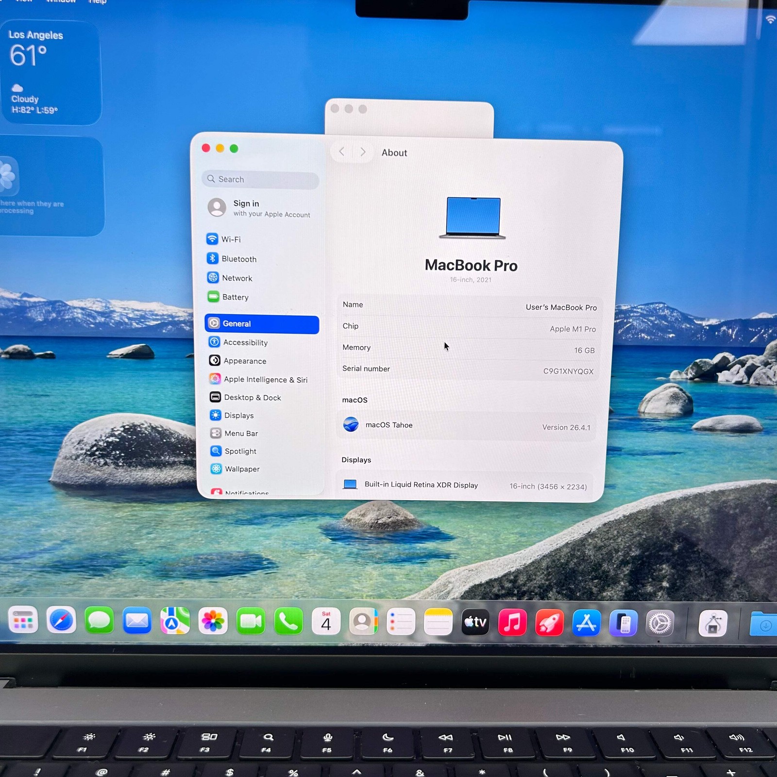 2021 Apple MacBook Pro 16″ M1 Pro 16C GPU 3.2GHz 16GB RAM 512GB SSD A2485