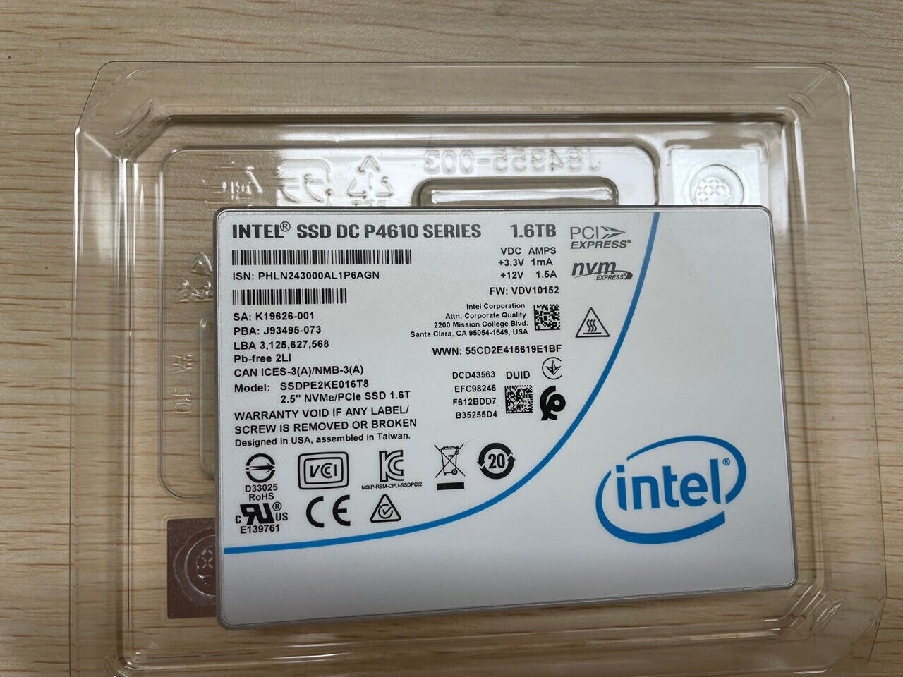 New Intel DC P4610 1.6TB 3.2TB 6.4TB NVME U.2 2.5″ PCIE SSD Solid State LOT