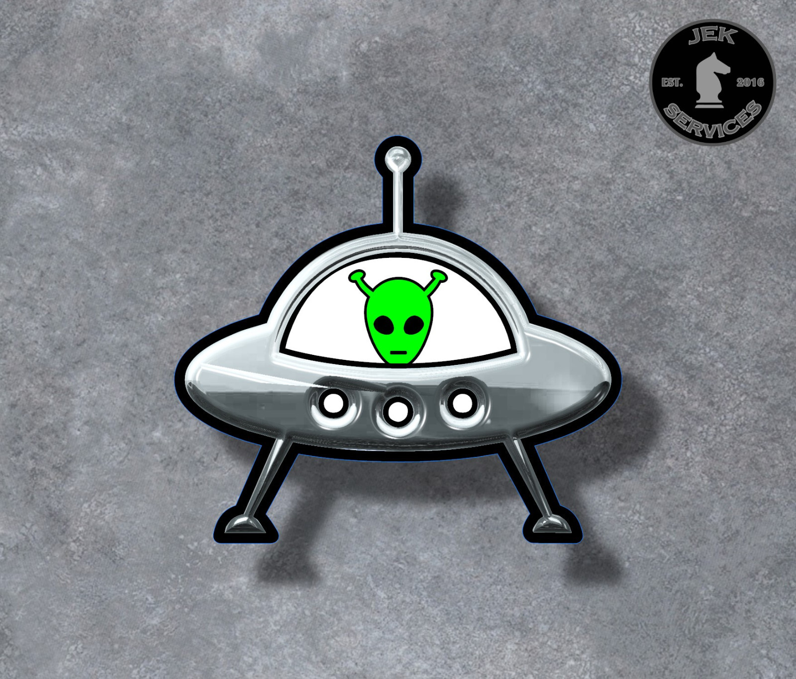 Alien Spaceship Sticker