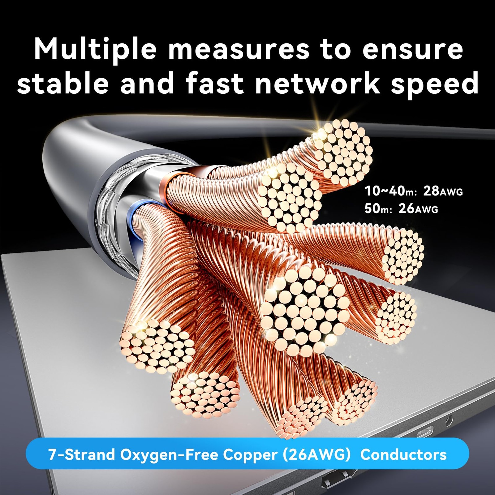 VENTION Starlink Gen 4 Cable, Up to 10Gbps, IP68 Cat 7 35ft, with Star Link G…