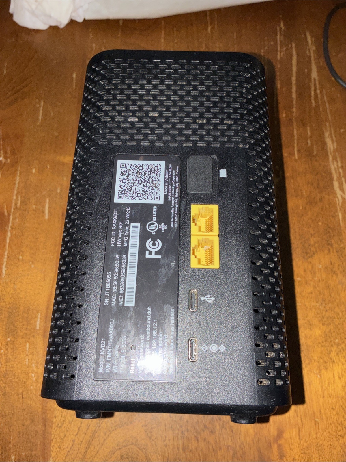 T-Mobile Arcadyan KVD21 5G Gateway WiFi 6 Home Internet Modem Router – Black